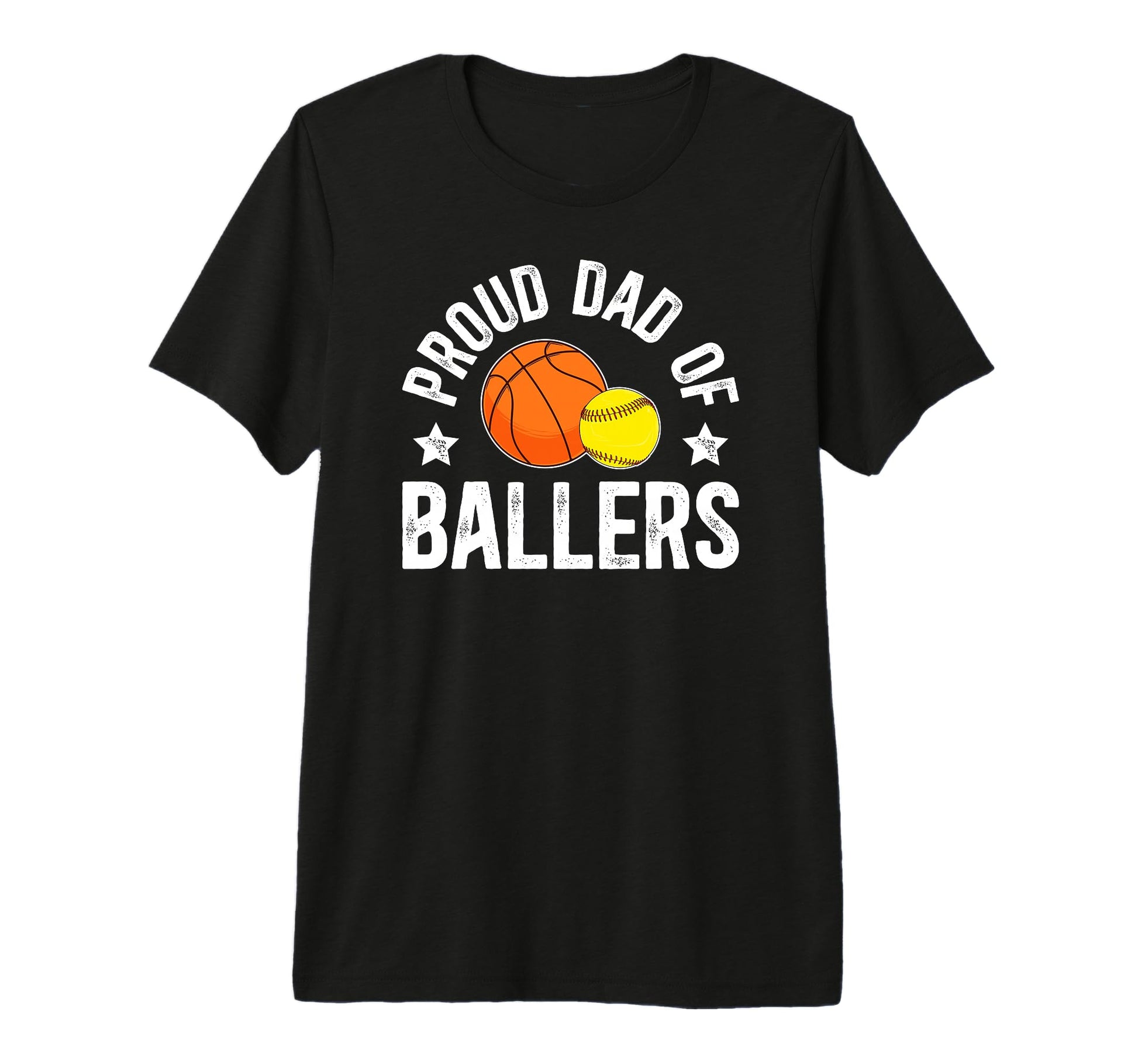 Mens Proud Dad Ballers Softball Basketball T-Shirt - Unique Graphic Unisex - T-Shirt, Sweatshirt, Hoodie