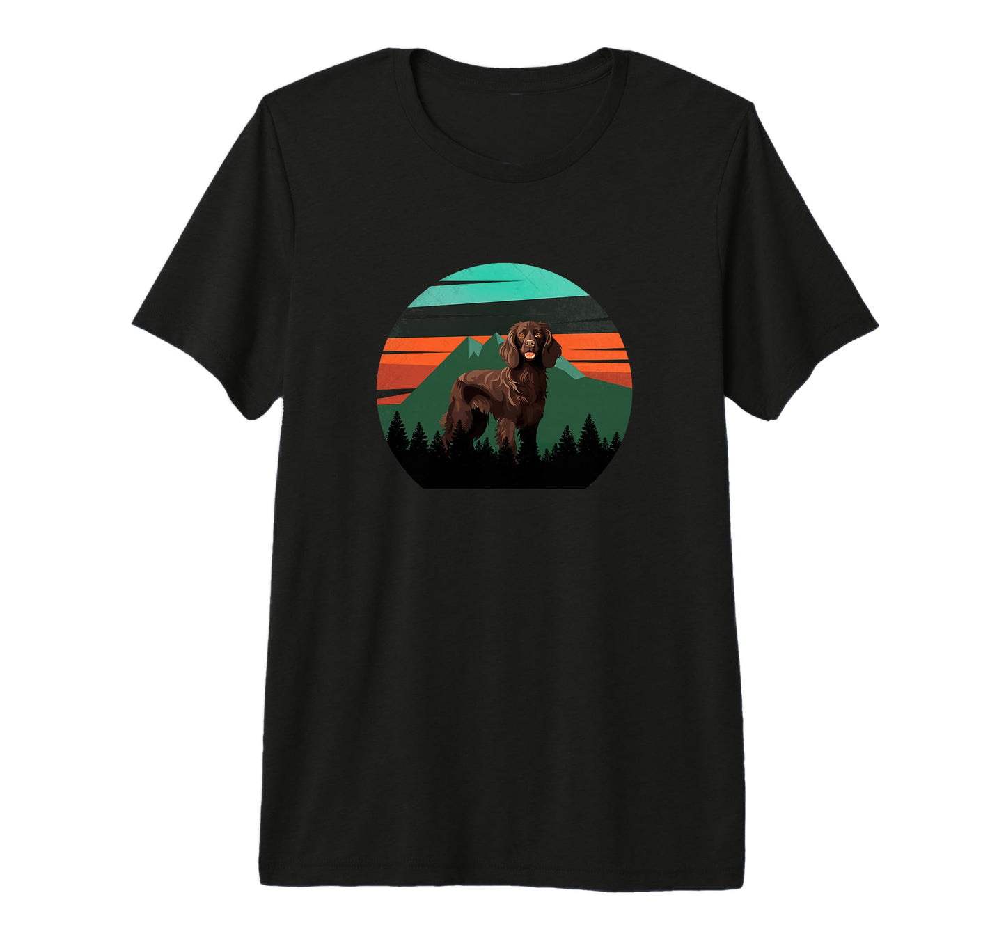 Boykin Dog Sunset Distressed Hiking Gift T-Shirt - Graphic Print Unisex - T-Shirt, Sweatshirt, Hoodie