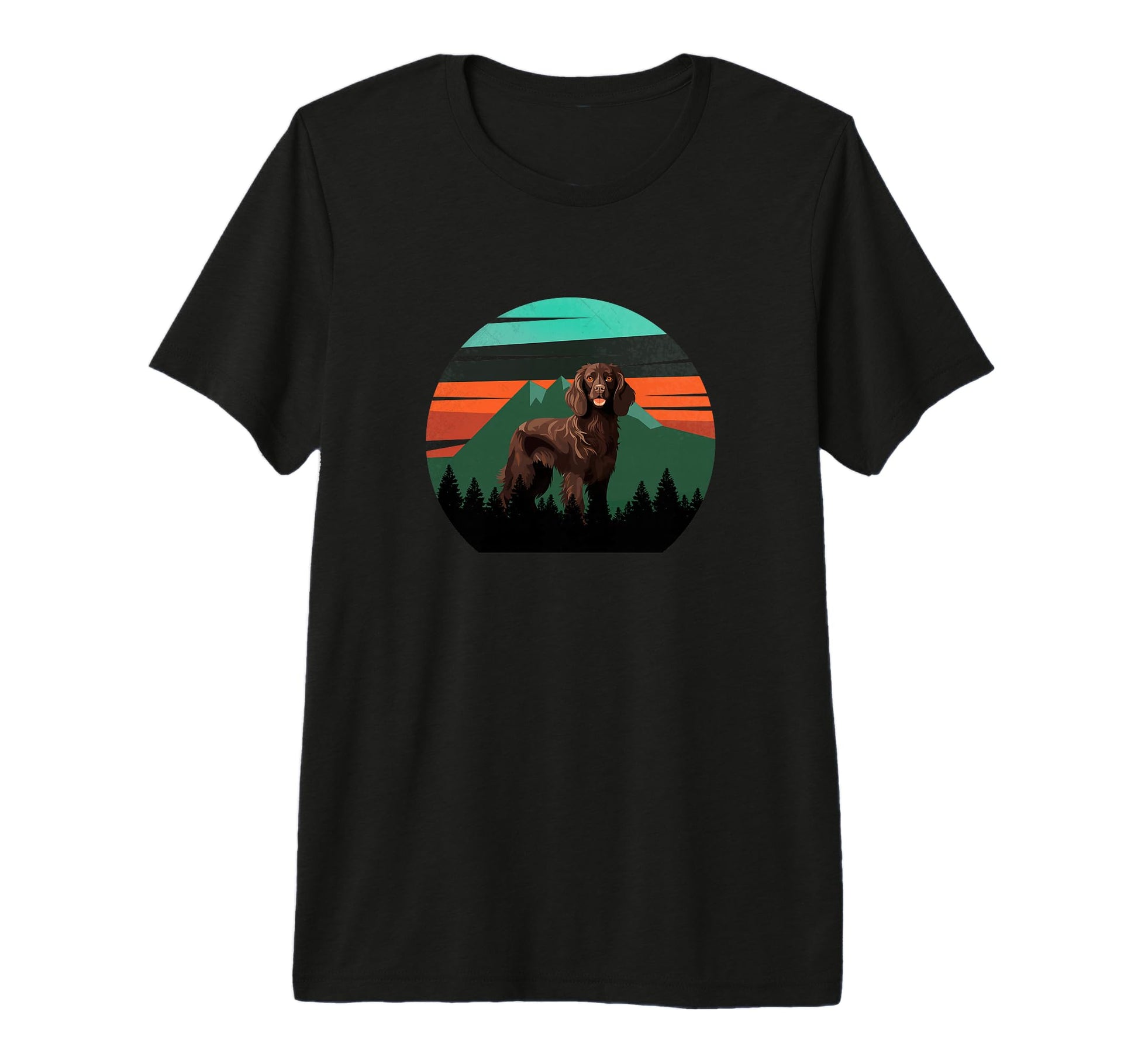 Boykin Dog Sunset Distressed Hiking Gift T-Shirt - Graphic Print Unisex - T-Shirt, Sweatshirt, Hoodie
