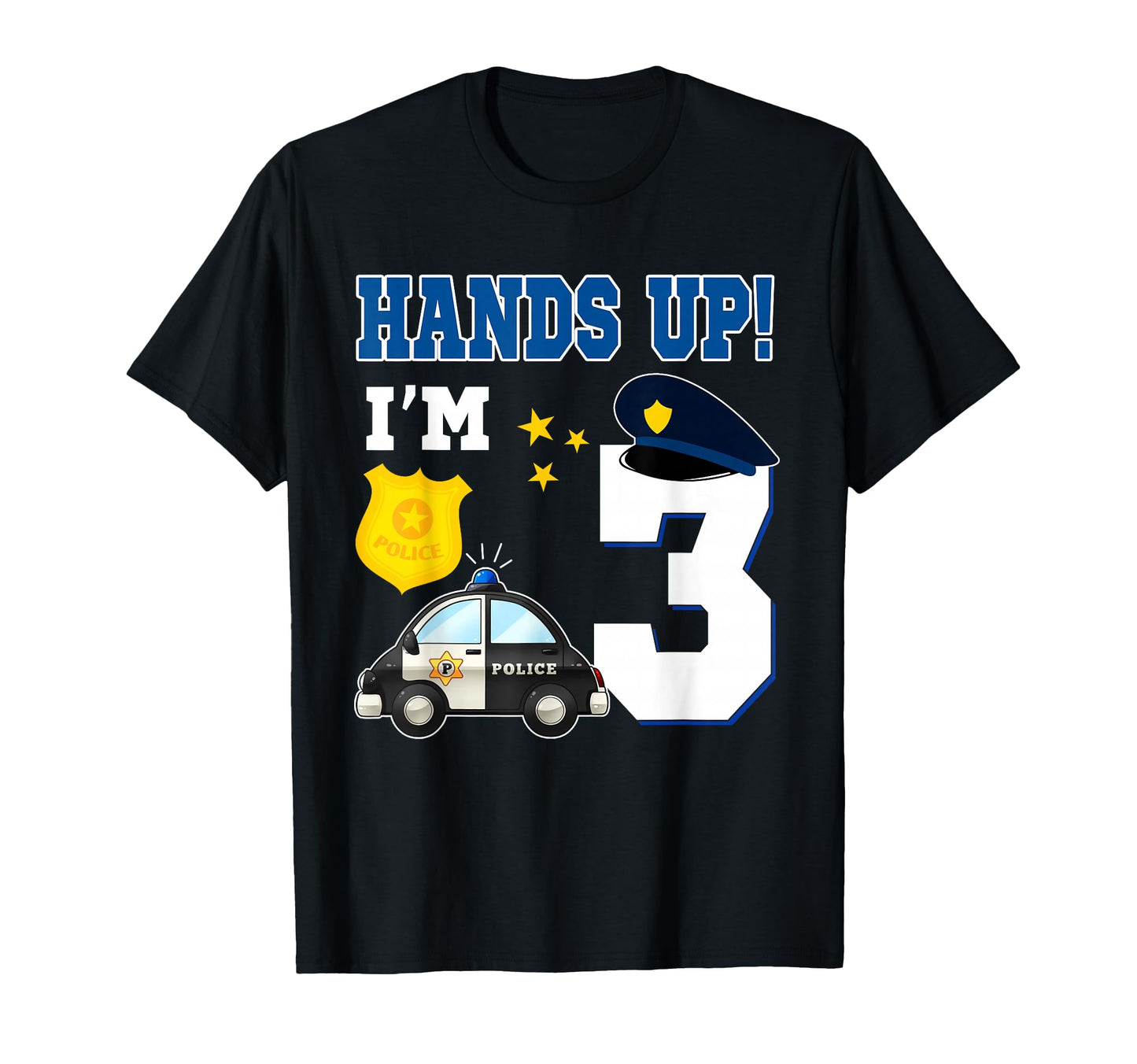 3Rd Birthday Policeman 3 Year Old T-Shirt - Custom Art Print Men Women - T-Shirt, Sweatshirt, Hoodie