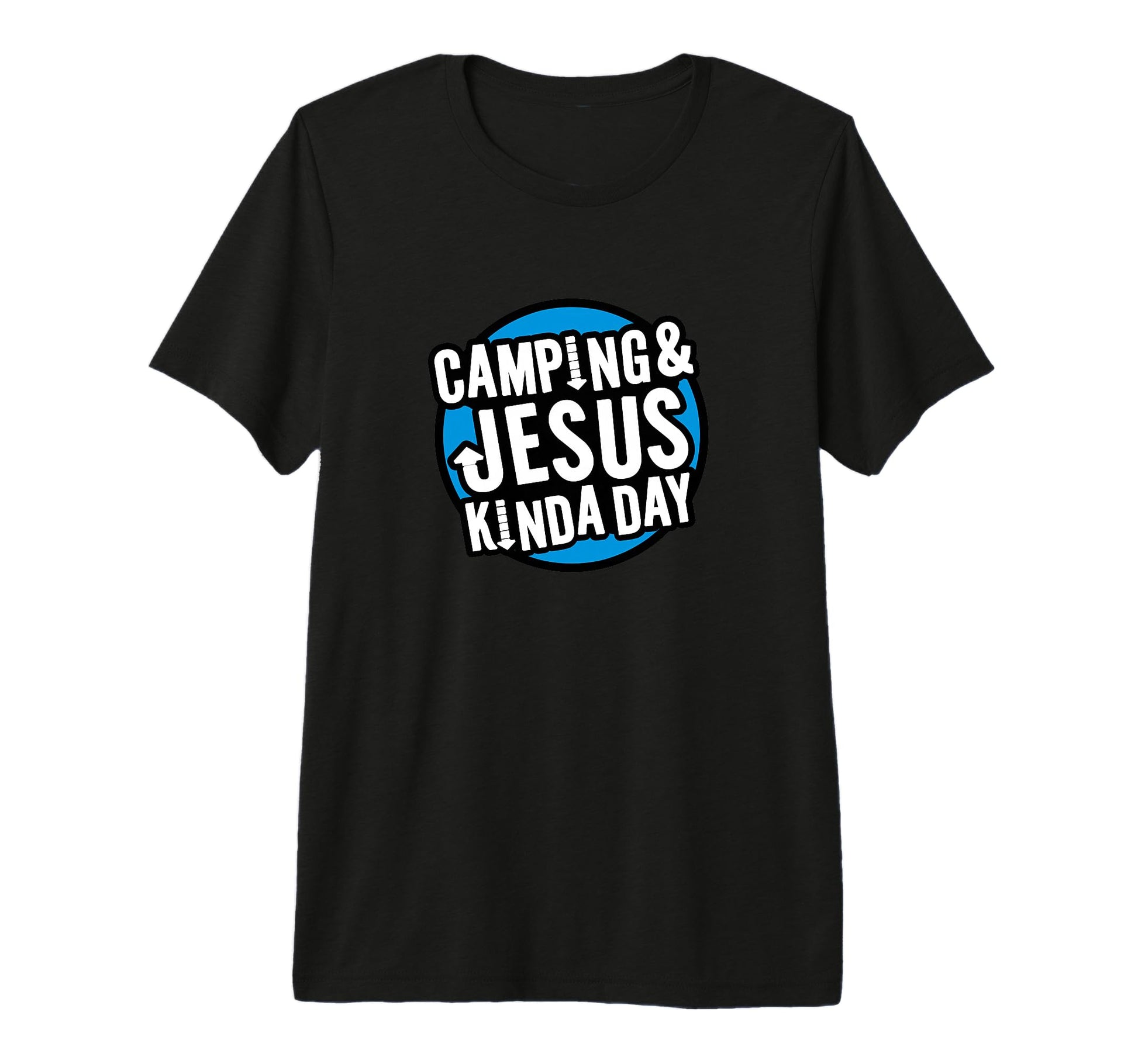 Camping Jesus Kinda Day Fun T-Shirt - Casual Everyday Wear Unisex - T-Shirt, Sweatshirt, Hoodie