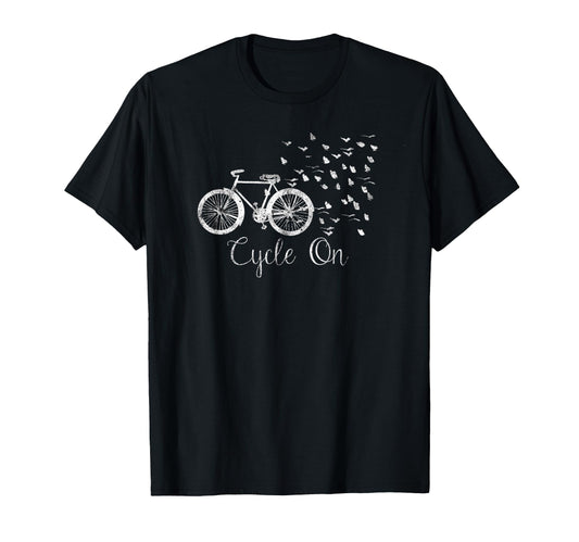 Bicycle Butterfly Cycle Cycling Gift T-Shirt - Custom Art Print for Adults - T-Shirt, Sweatshirt, Hoodie