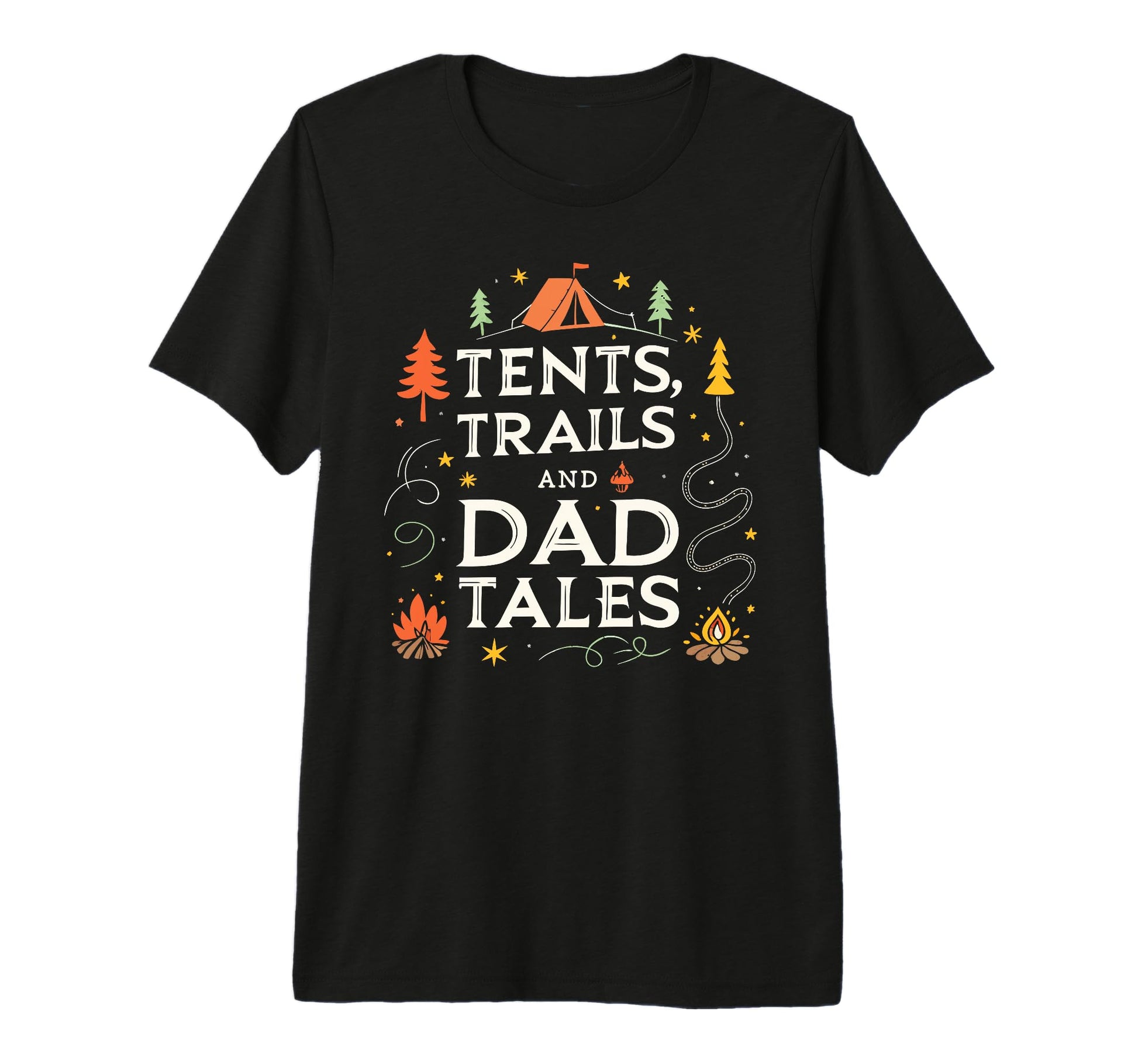 Fathers Day Escape Campfire Nights T-Shirt - Custom Art Print Men Women - T-Shirt, Sweatshirt, Hoodie