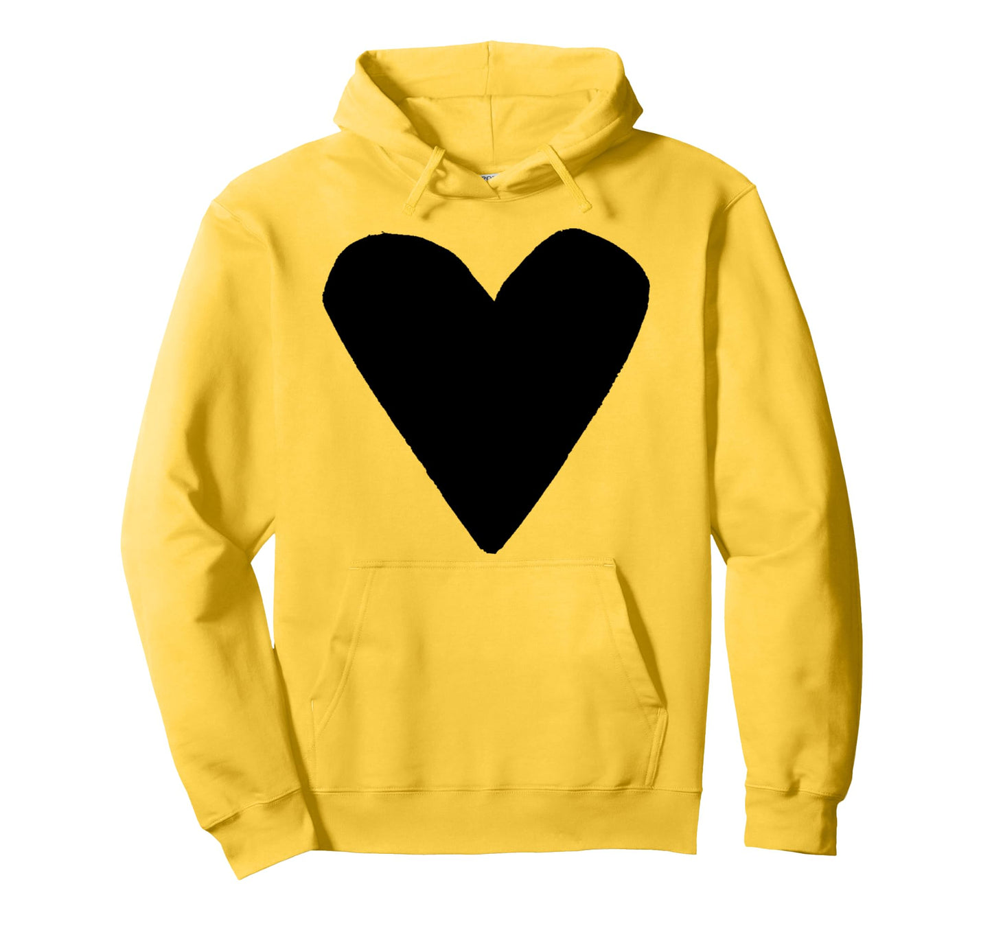 Black Heart Yellow Hoodie - Streetwear Style for Adults - T-Shirt, Sweatshirt, Hoodie