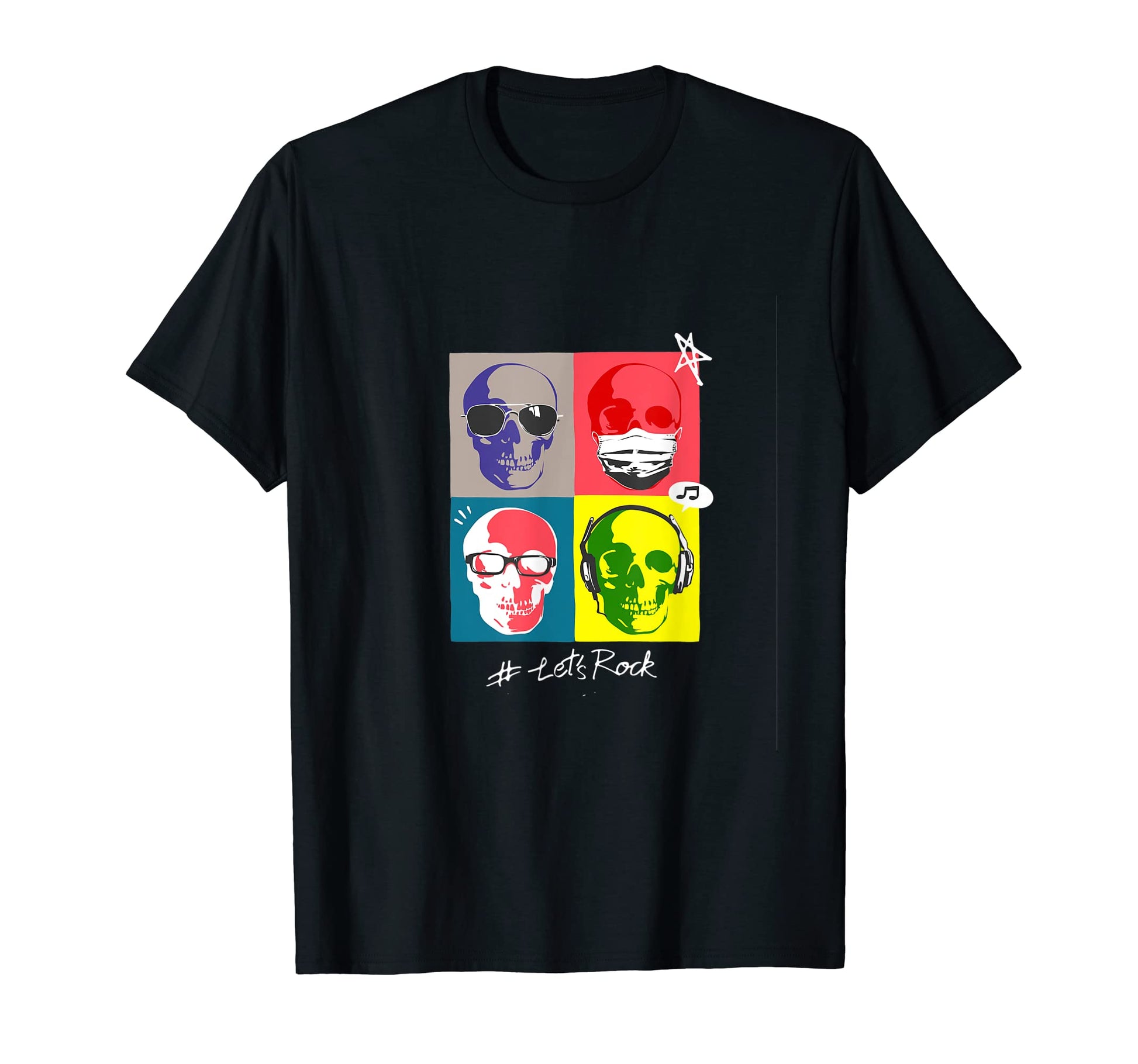 Pop Art Art Skull Glasses Covid Mask T-Shirt - Trendy Graphic Unisex - T-Shirt, Sweatshirt, Hoodie