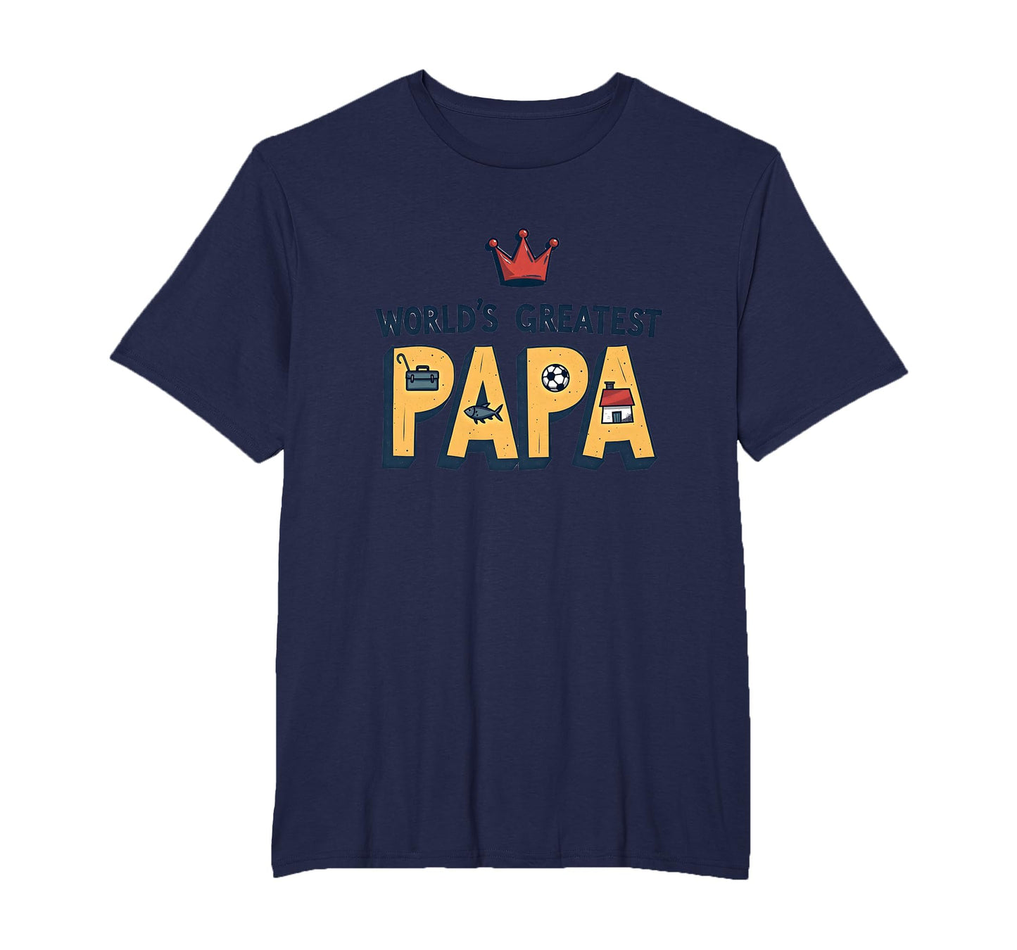Worlds Greatest Papa Crowned Champion T-Shirt - Unique Graphic for Adults - T-Shirt, Sweatshirt, Hoodie