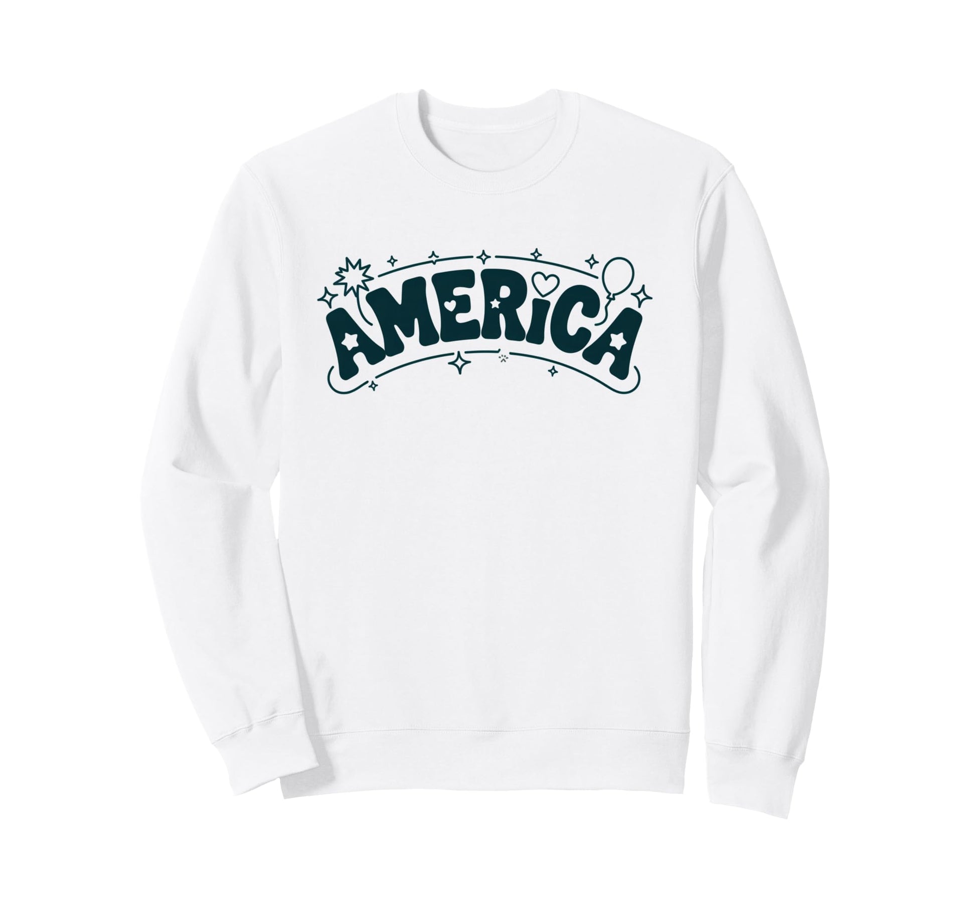 Kawaii Pop Arched America Sweatshirt - Casual Everyday Wear for Adults - T-Shirt, Sweatshirt, Hoodie