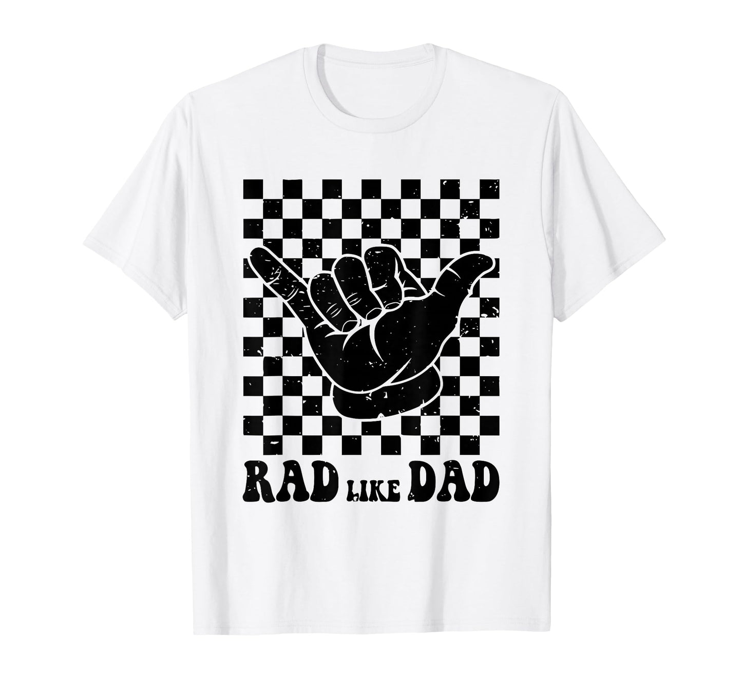 Checkered Rad Like Dad Fathers Day T-Shirt - Aesthetic Graphic for Adults - T-Shirt, Sweatshirt, Hoodie