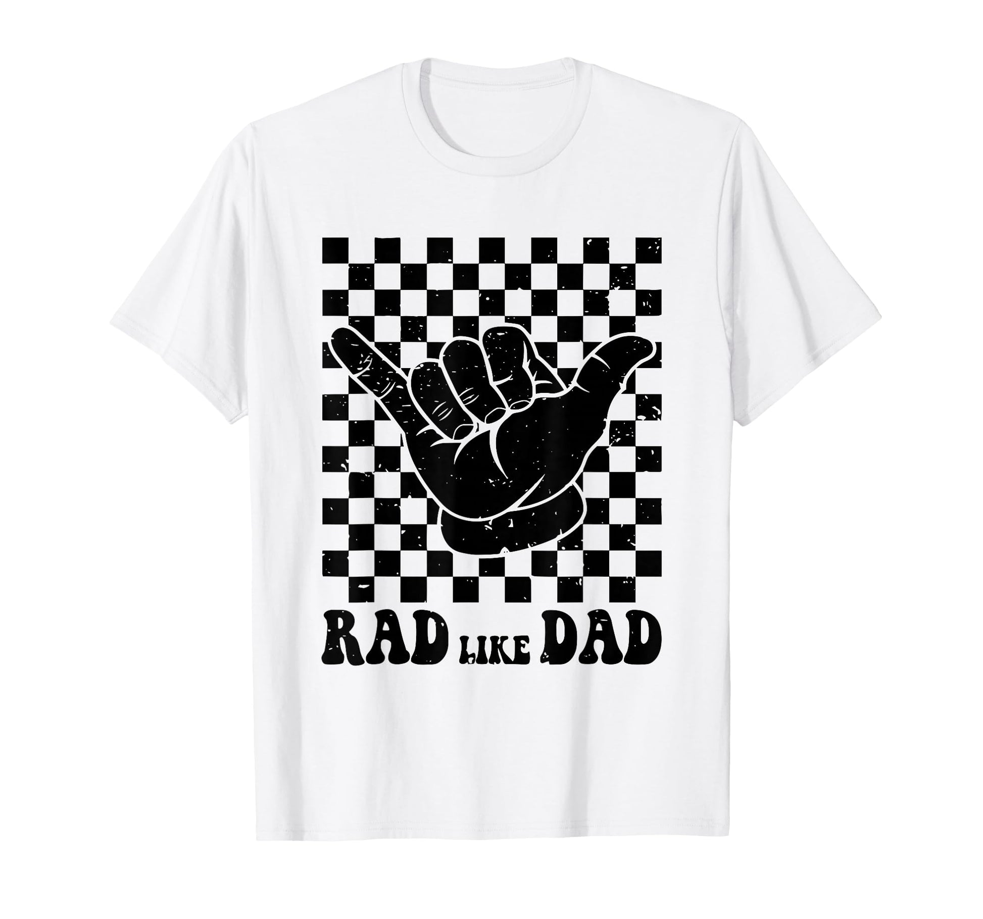 Checkered Rad Like Dad Fathers Day T-Shirt - Aesthetic Graphic for Adults - T-Shirt, Sweatshirt, Hoodie