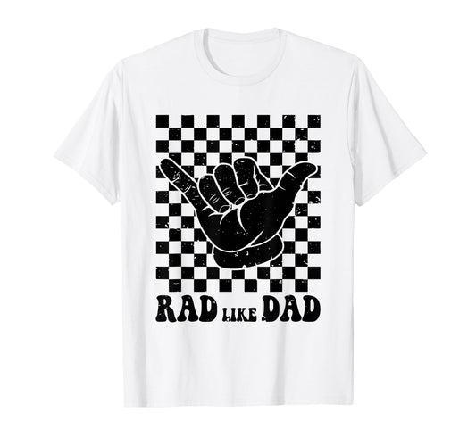Checkered Rad Like Dad Fathers Day T-Shirt - Aesthetic Graphic for Adults - T-Shirt, Sweatshirt, Hoodie