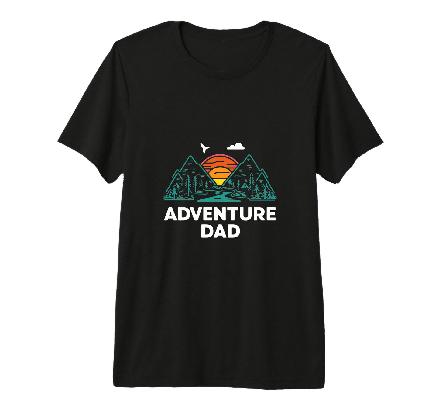 Adventure Dad Hiking Father Tri Blend T-Shirt - Graphic Print Men Women - T-Shirt, Sweatshirt, Hoodie