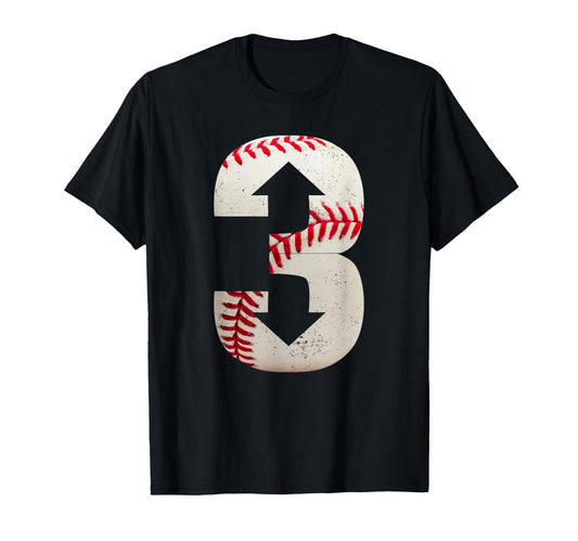 3 Up 3 Down Three Up Three Down Baseball T-Shirt - Custom Art Print Unisex - T-Shirt, Sweatshirt, Hoodie