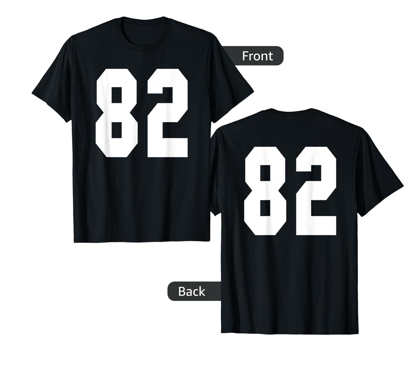 82 Team Sports Jersey Front Back Number T-Shirt - Novelty Apparel Unisex - T-Shirt, Sweatshirt, Hoodie