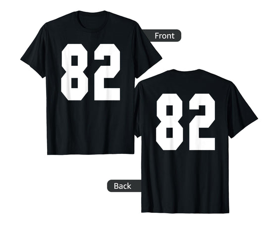 82 Team Sports Jersey Front Back Number T-Shirt - Novelty Apparel Unisex - T-Shirt, Sweatshirt, Hoodie