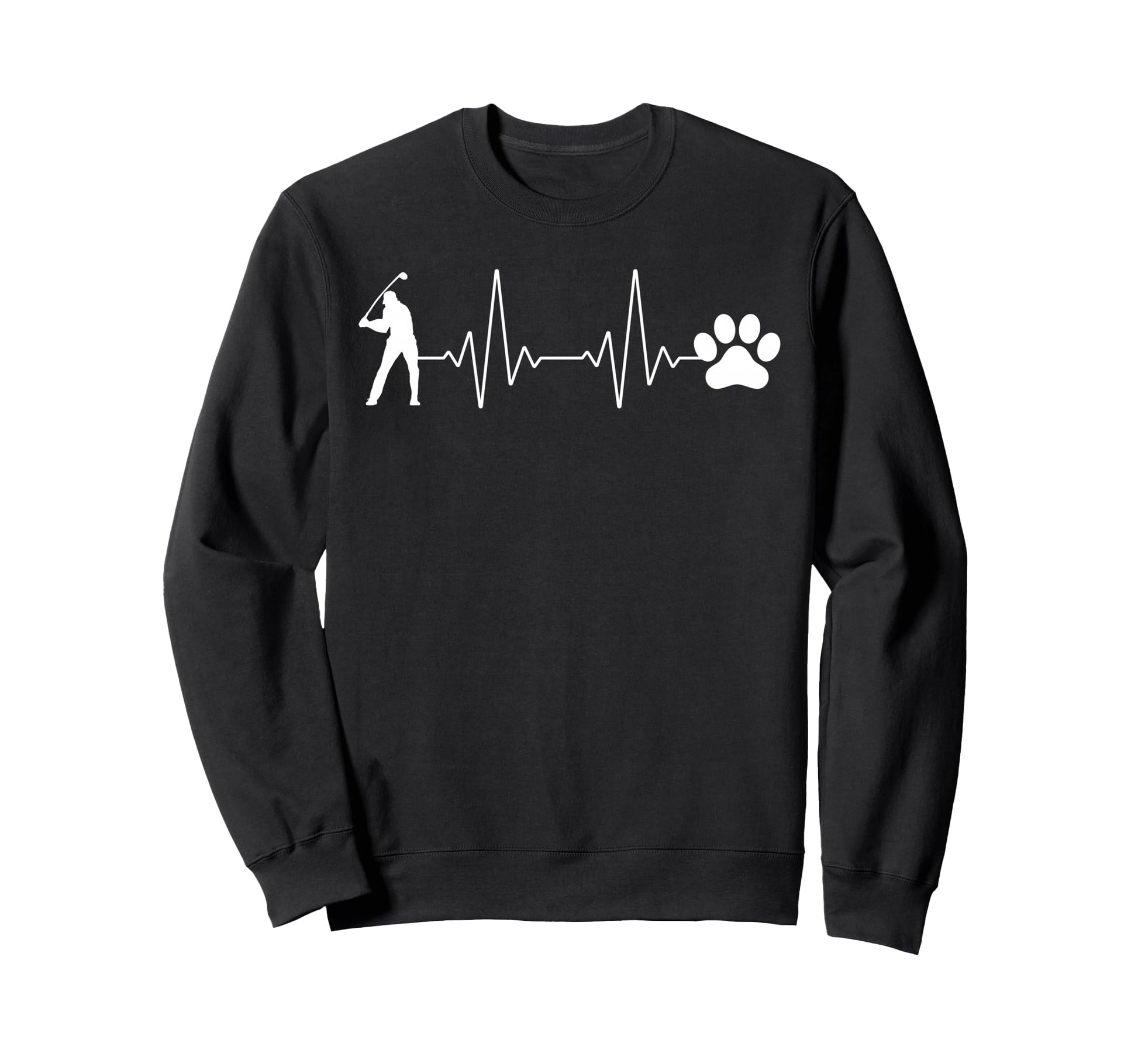 Golfer And Paw Heartbeat Golf Sweatshirt - Casual Everyday Wear Unisex - T-Shirt, Sweatshirt, Hoodie