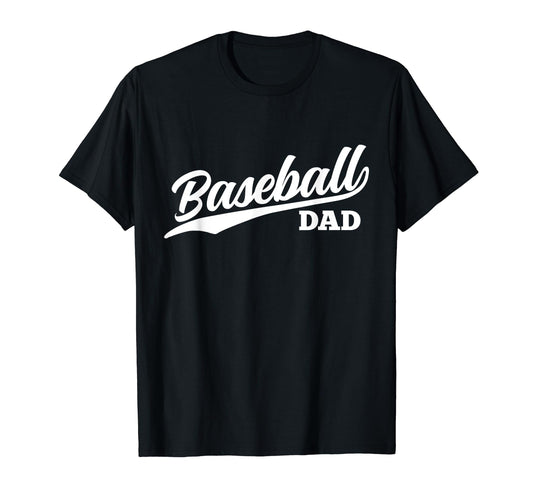 Baseball Dad 1970S Cursive Font Dark T-Shirt - Novelty Apparel Men Women - T-Shirt, Sweatshirt, Hoodie