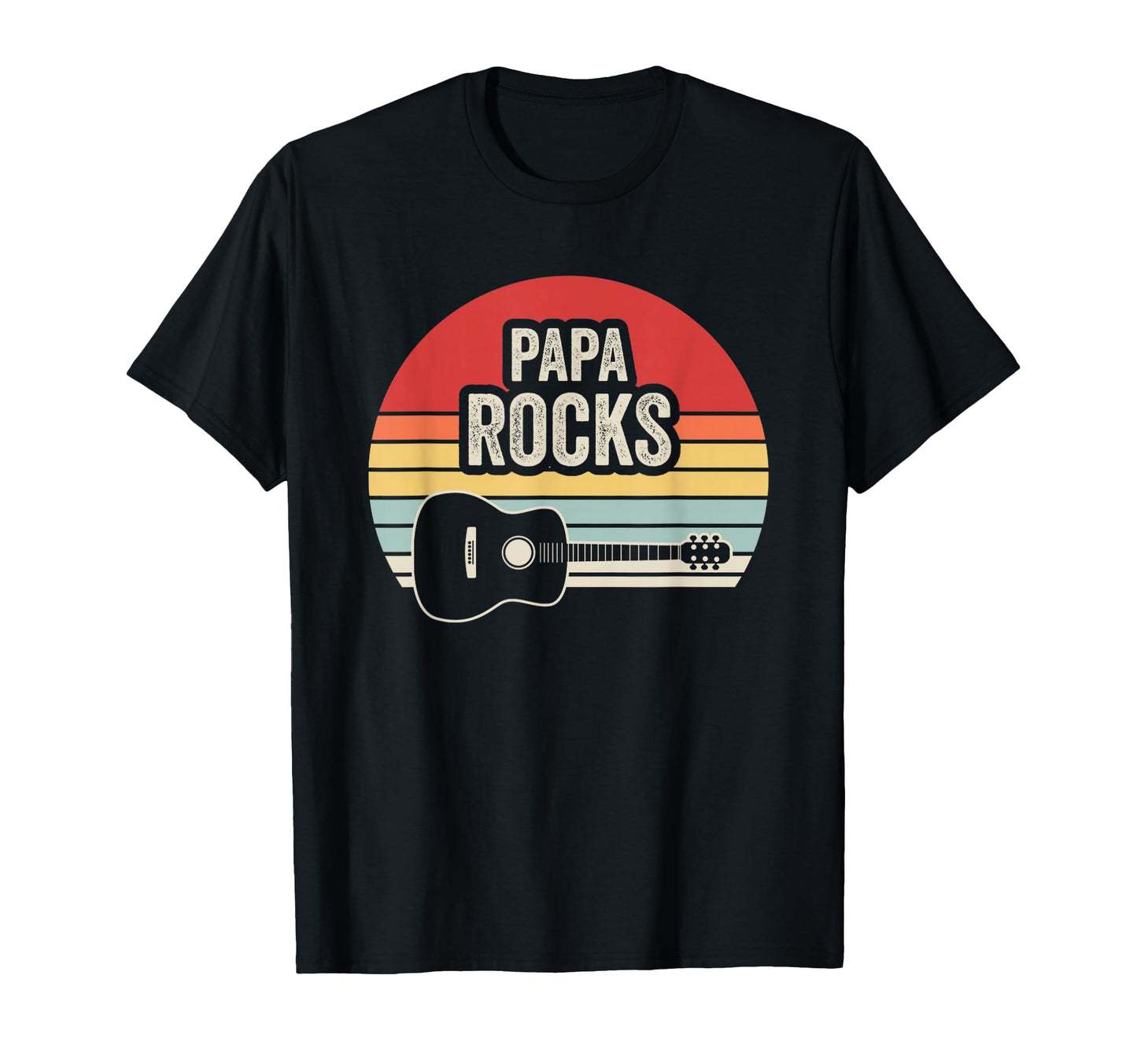 Papa Rocks Guitar Dad Father T-Shirt - Graphic Print Men Women - T-Shirt, Sweatshirt, Hoodie