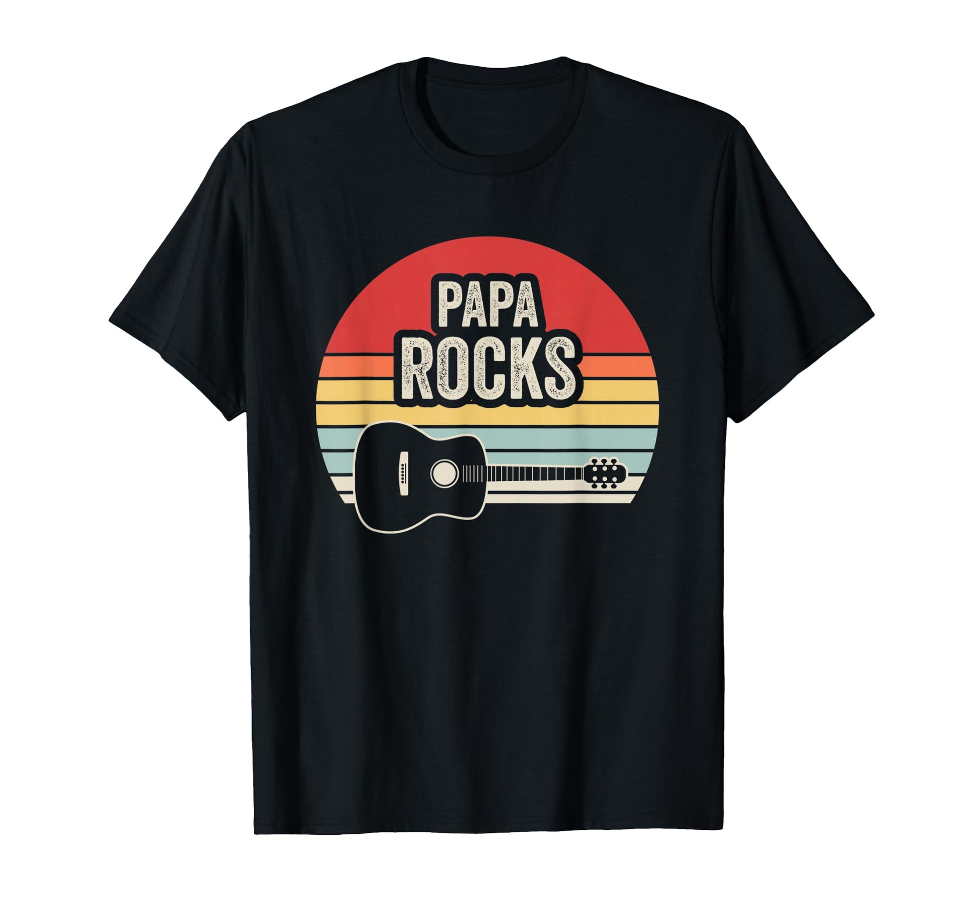 Papa Rocks Guitar Dad Father T-Shirt - Graphic Print Men Women - T-Shirt, Sweatshirt, Hoodie