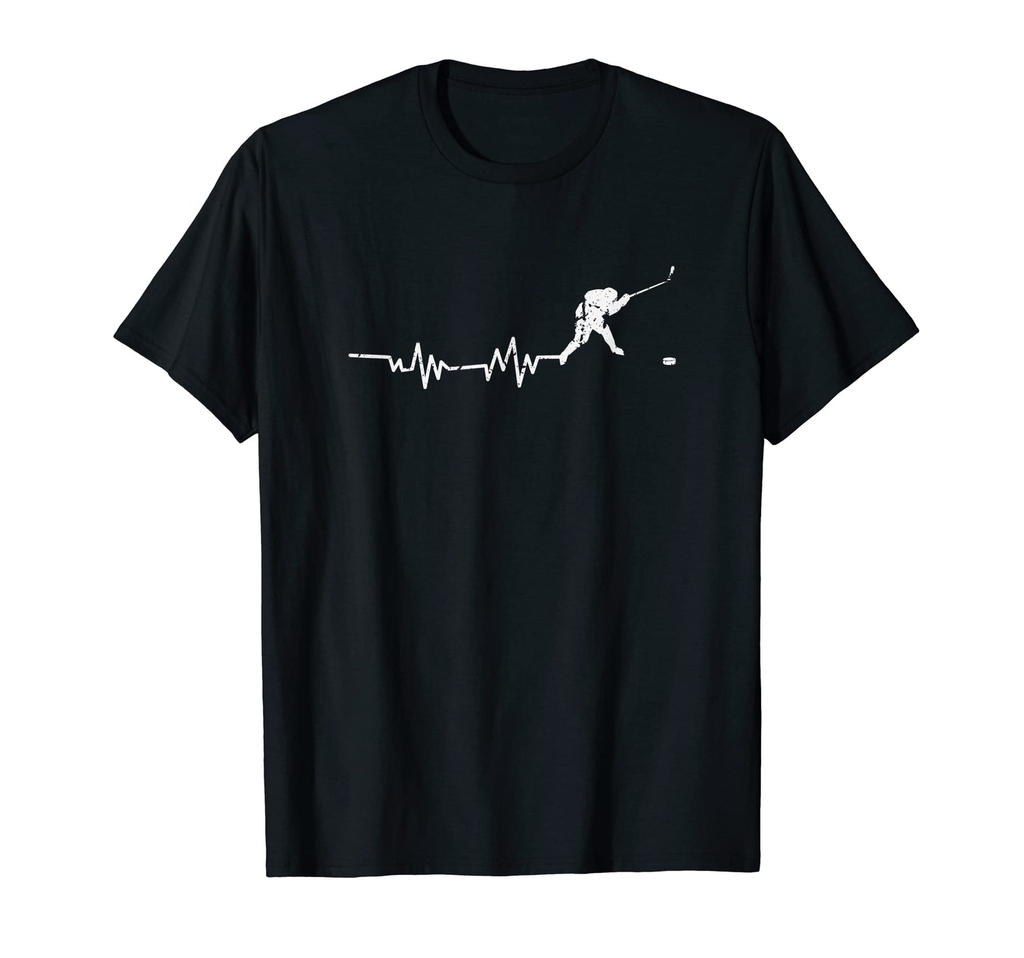 Sports Ice Hockey Player Heartbeat T-Shirt - Fun Novelty Design for Adults - T-Shirt, Sweatshirt, Hoodie