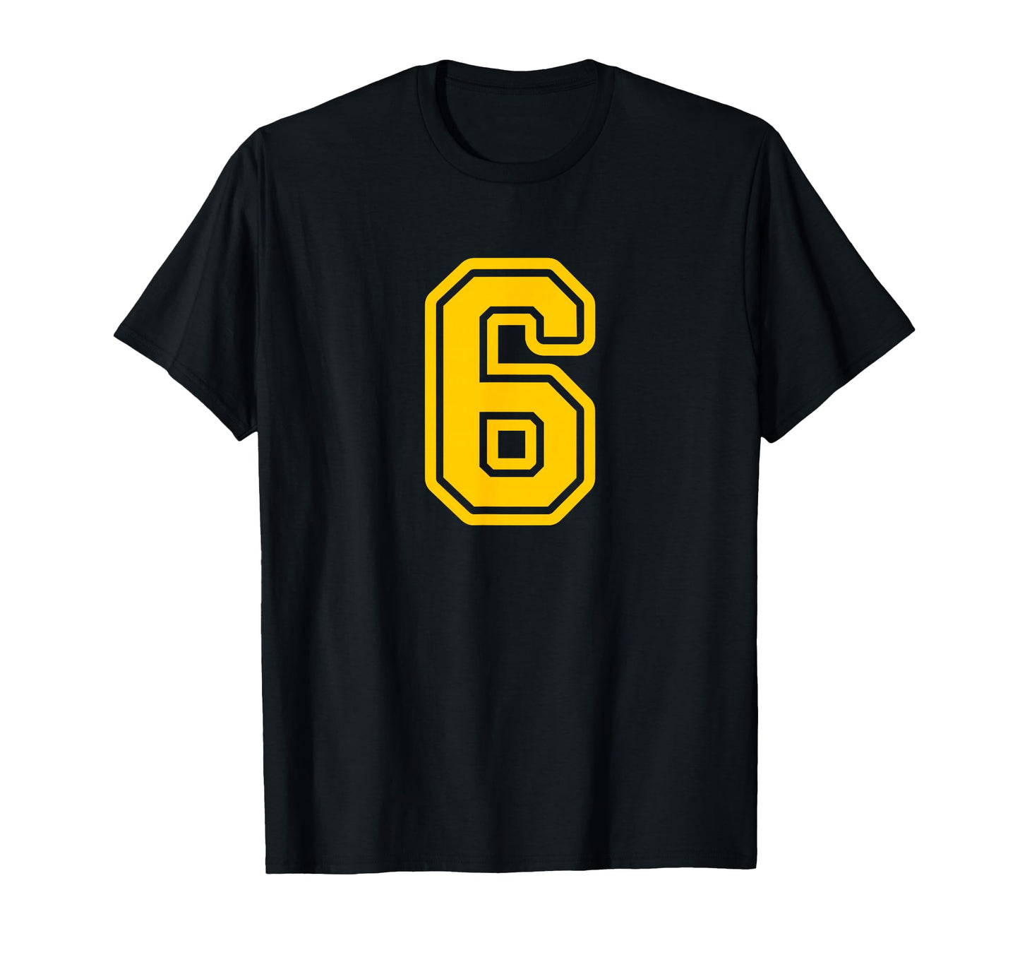 Yellow Sports Team Number 6 T-Shirt - Streetwear Style for Adults - T-Shirt, Sweatshirt, Hoodie