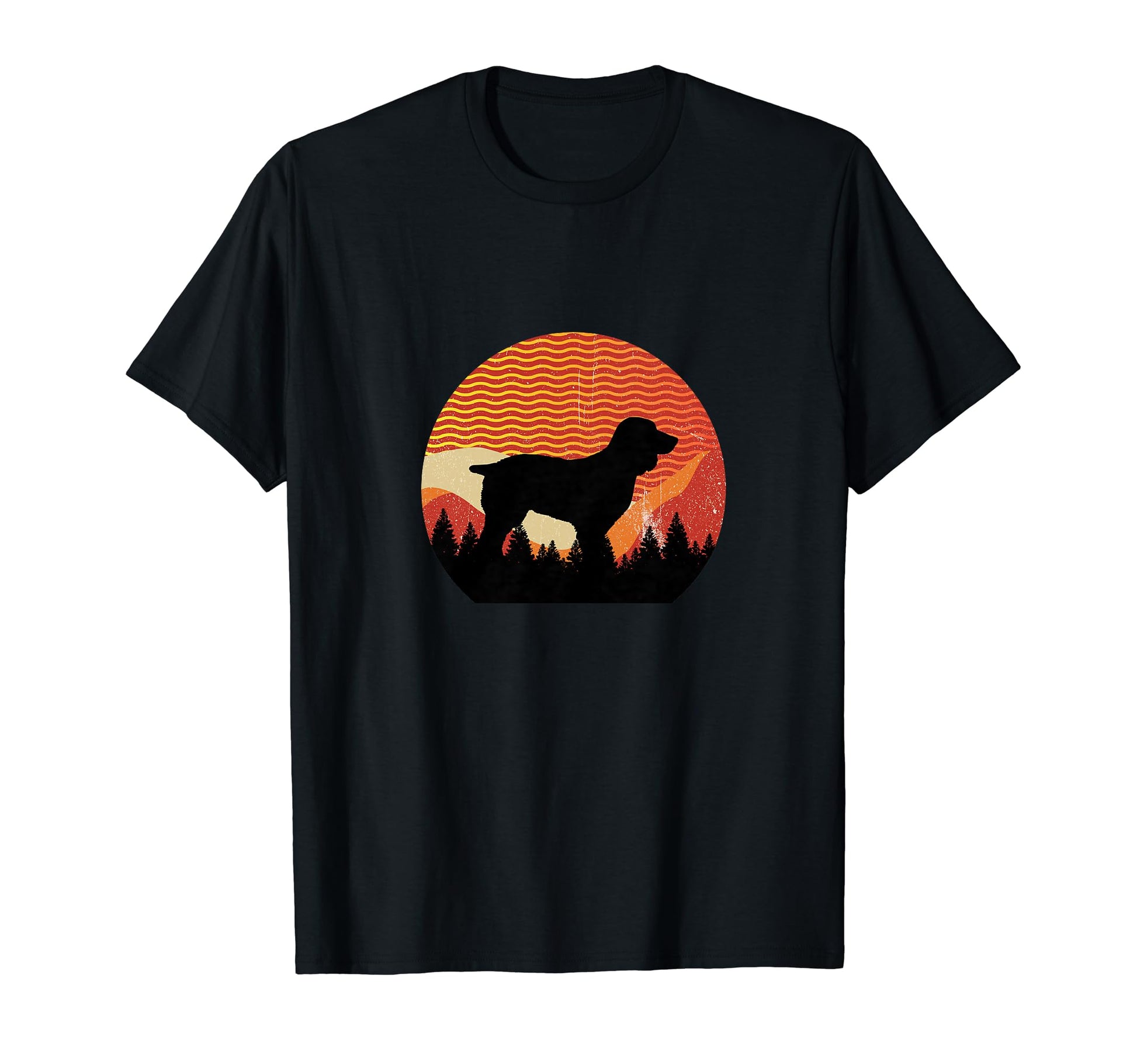 Boykin Dog Sunset Distressed T-Shirt - Casual Everyday Wear Men Women - T-Shirt, Sweatshirt, Hoodie