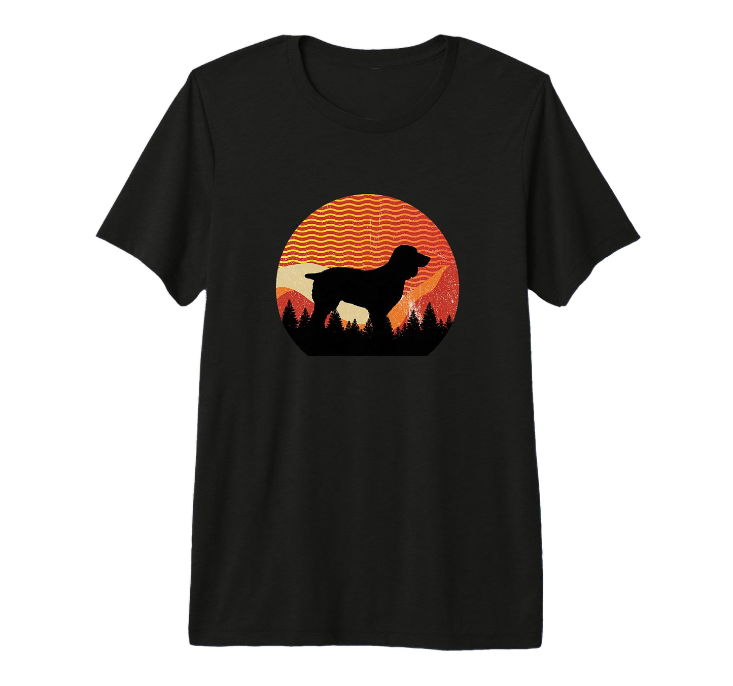 Boykin Dog Sunset Distressed Hiking Gift T-Shirt - Unique Graphic Unisex - T-Shirt, Sweatshirt, Hoodie