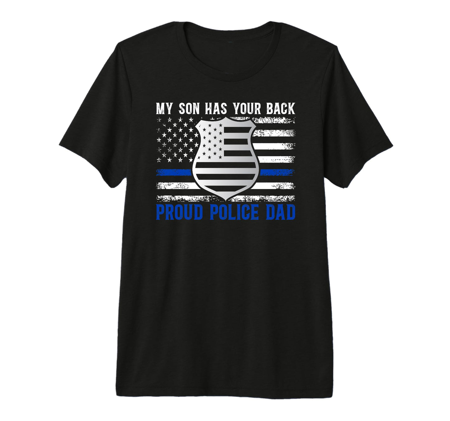 Mens Proud Police Dad Police Officer T-Shirt - Trendy Graphic for Adults - T-Shirt, Sweatshirt, Hoodie
