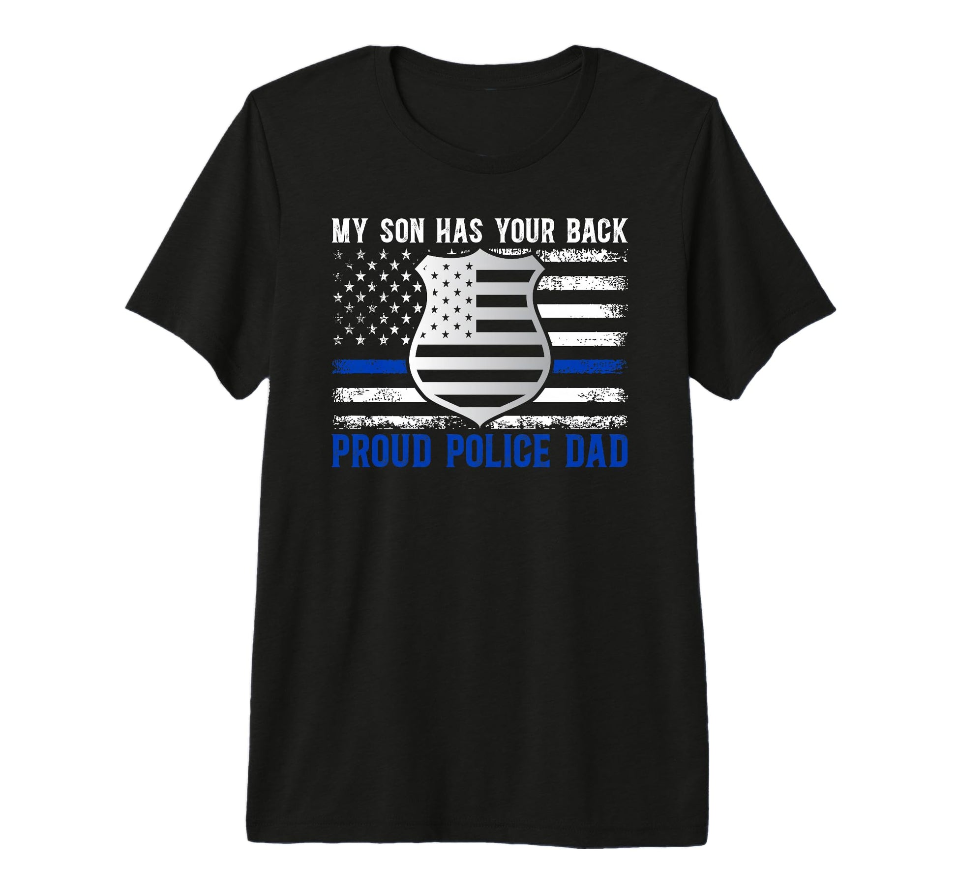 Mens Proud Police Dad Police Officer T-Shirt - Trendy Graphic for Adults - T-Shirt, Sweatshirt, Hoodie