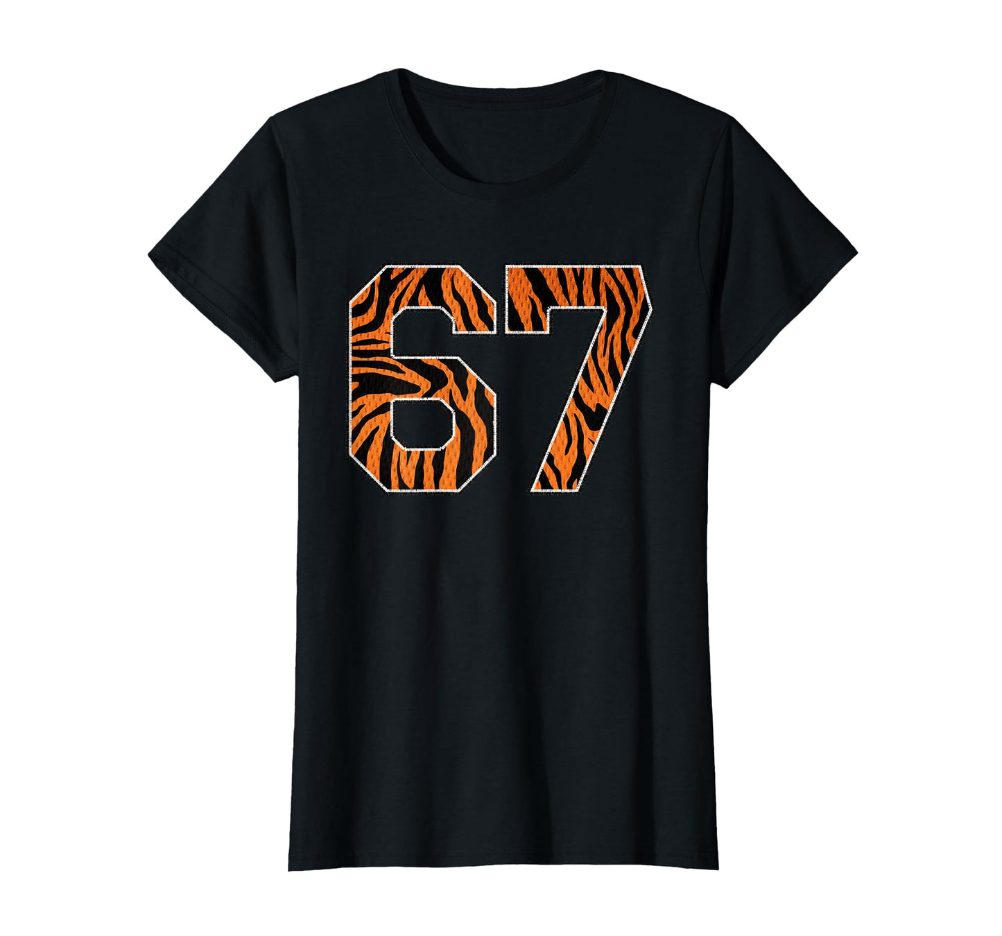 Number 67 Orange Tiger Fanwear Sports T-Shirt - Novelty Apparel for Adults - T-Shirt, Sweatshirt, Hoodie