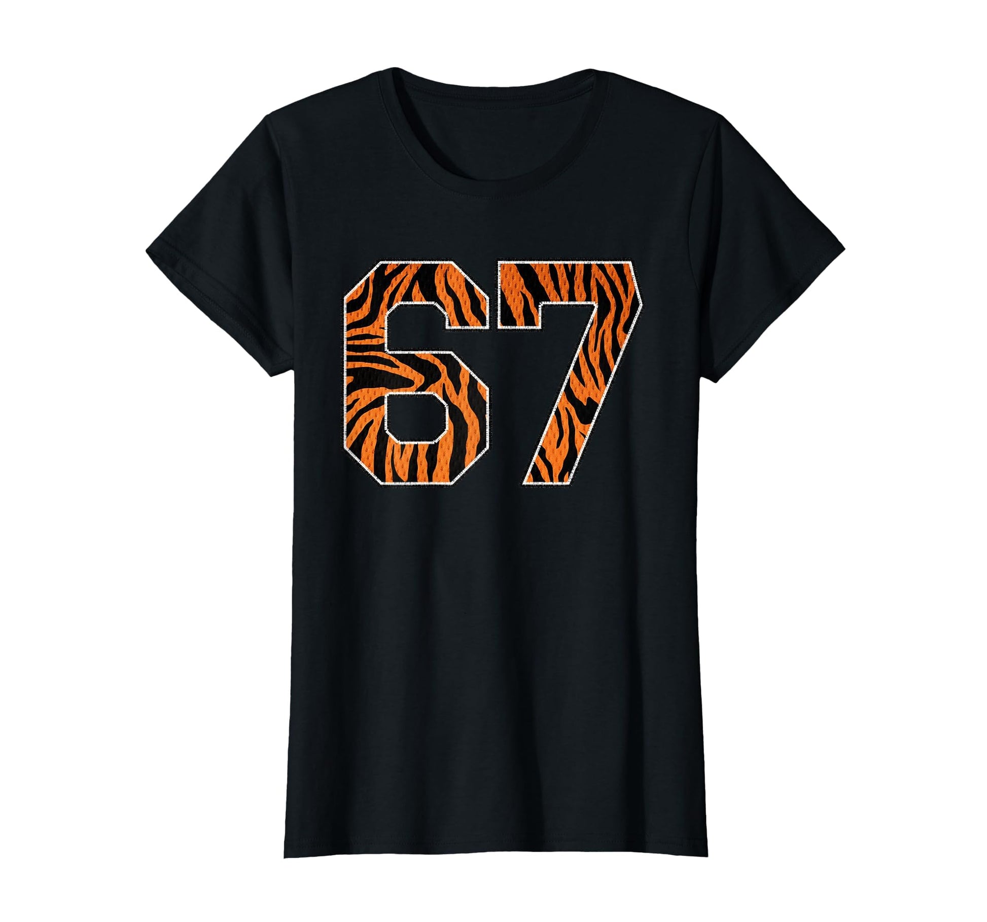 Number 67 Orange Tiger Fanwear Sports T-Shirt - Novelty Apparel for Adults - T-Shirt, Sweatshirt, Hoodie