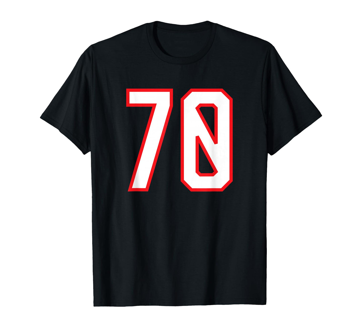 Red Sport Team Number 70 T-Shirt - Trendy Graphic Men Women - T-Shirt, Sweatshirt, Hoodie