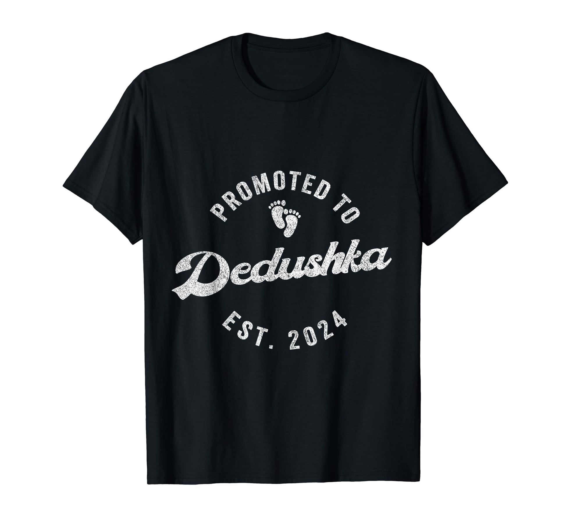 Promoted To Dedushka Est 2024 Russian T-Shirt - Minimalist Print Men Women - T-Shirt, Sweatshirt, Hoodie