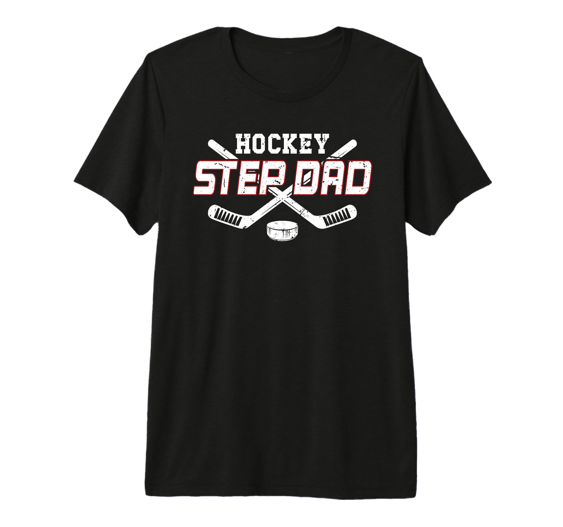 Mens Ice Hockey Step Dad Hockey Player T-Shirt - Trendy Graphic for Adults - T-Shirt, Sweatshirt, Hoodie