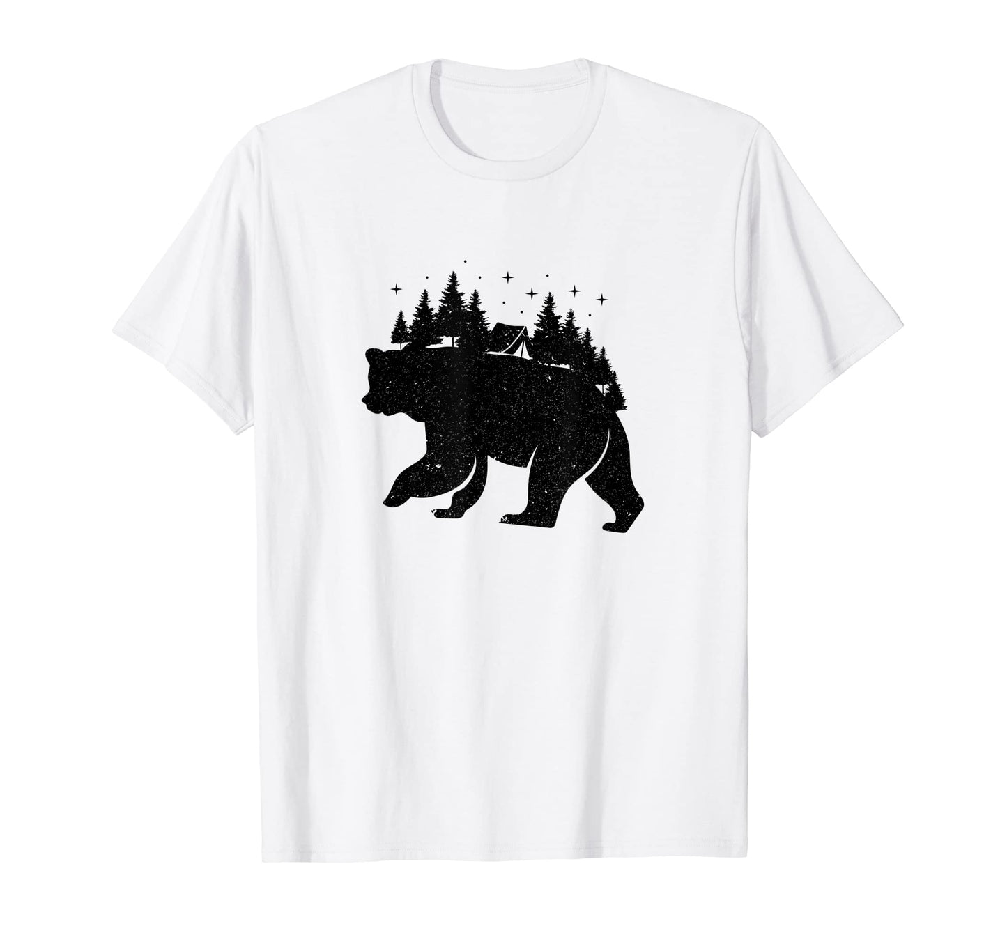 Camping Bear Grizzly Wildlife Nature T-Shirt - Fun Novelty Design Unisex - T-Shirt, Sweatshirt, Hoodie