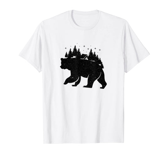 Camping Bear Grizzly Wildlife Nature T-Shirt - Fun Novelty Design Unisex - T-Shirt, Sweatshirt, Hoodie