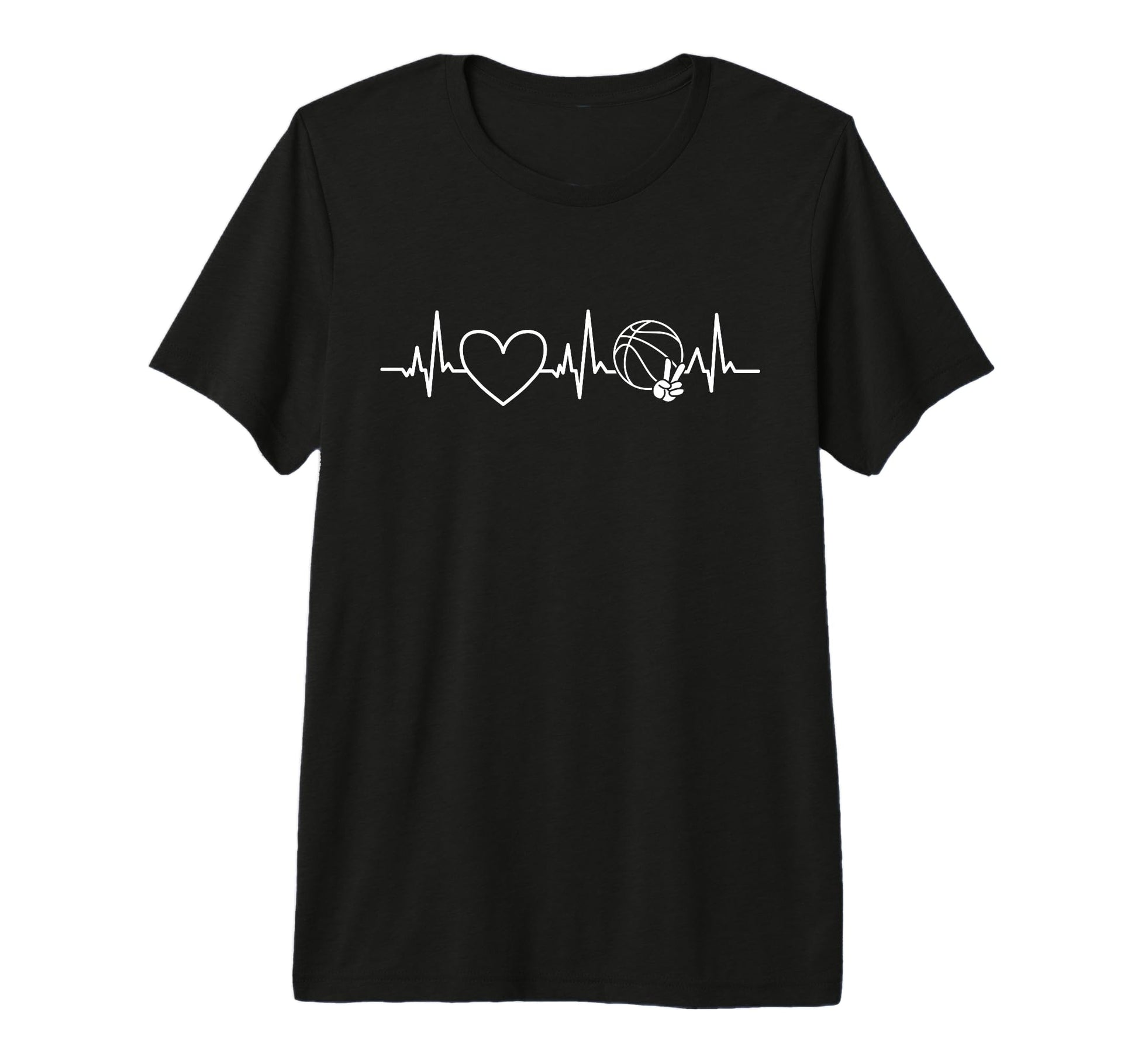 Basketball Heartbeat Basketball T-Shirt - Casual Everyday Wear Men Women - T-Shirt, Sweatshirt, Hoodie