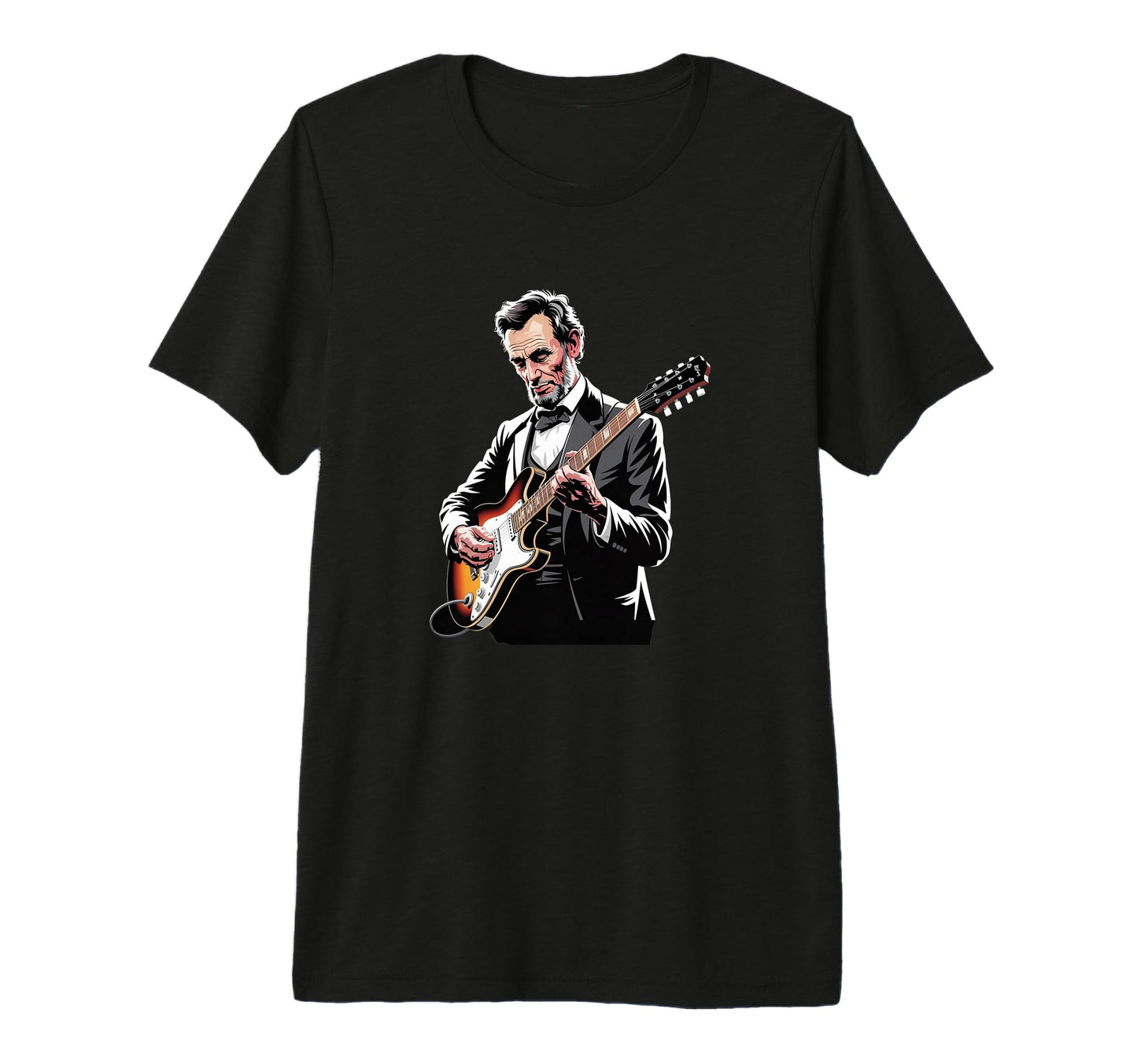 President Abraham Lincoln Playing T-Shirt - Custom Art Print Men Women - T-Shirt, Sweatshirt, Hoodie