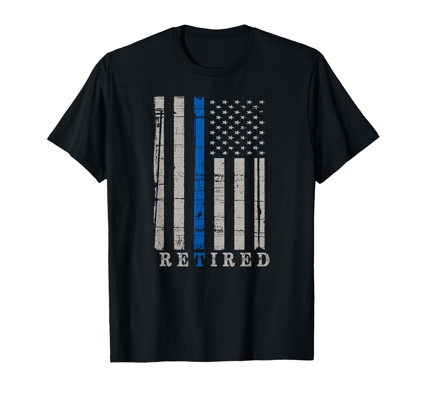 Retired Police Officer Thin Blue T-Shirt - Aesthetic Graphic Men Women - T-Shirt, Sweatshirt, Hoodie