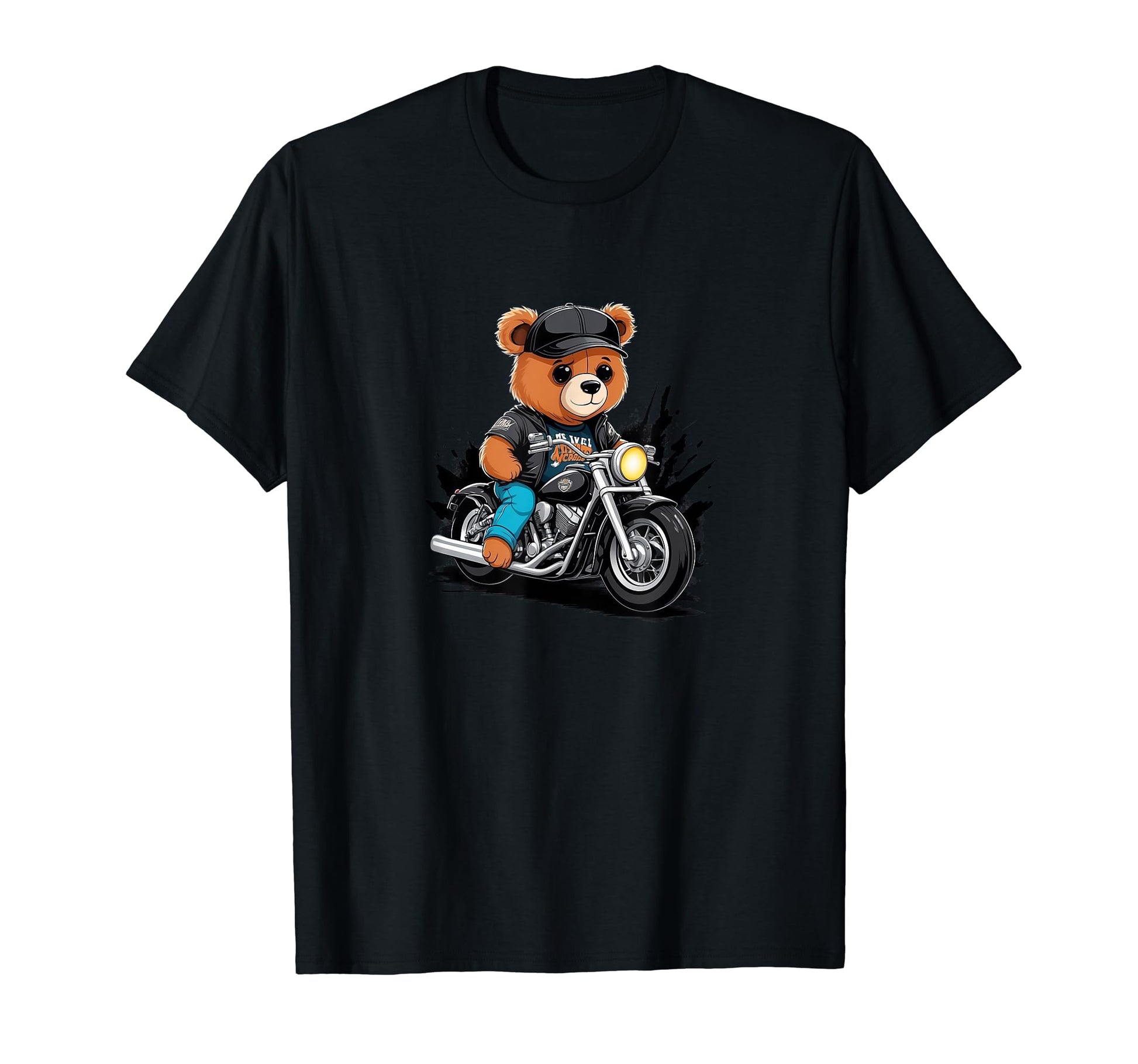 Teddy Bear Riding Motorcycle Gift T-Shirt - Minimalist Print for Adults - T-Shirt, Sweatshirt, Hoodie