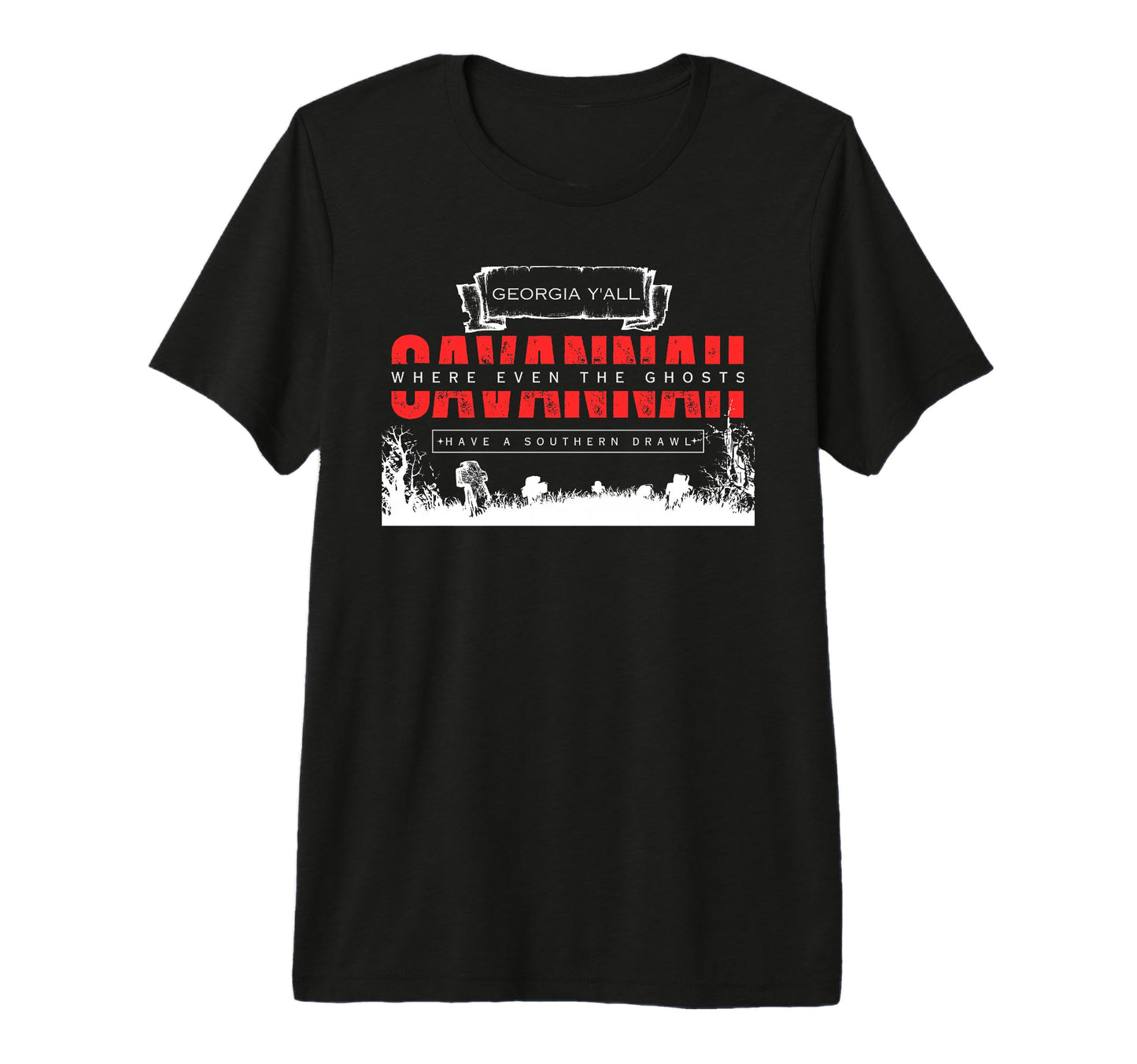 Savannah Georgia Funny Ghosts Tri Blend T-Shirt - Graphic Print Unisex - T-Shirt, Sweatshirt, Hoodie
