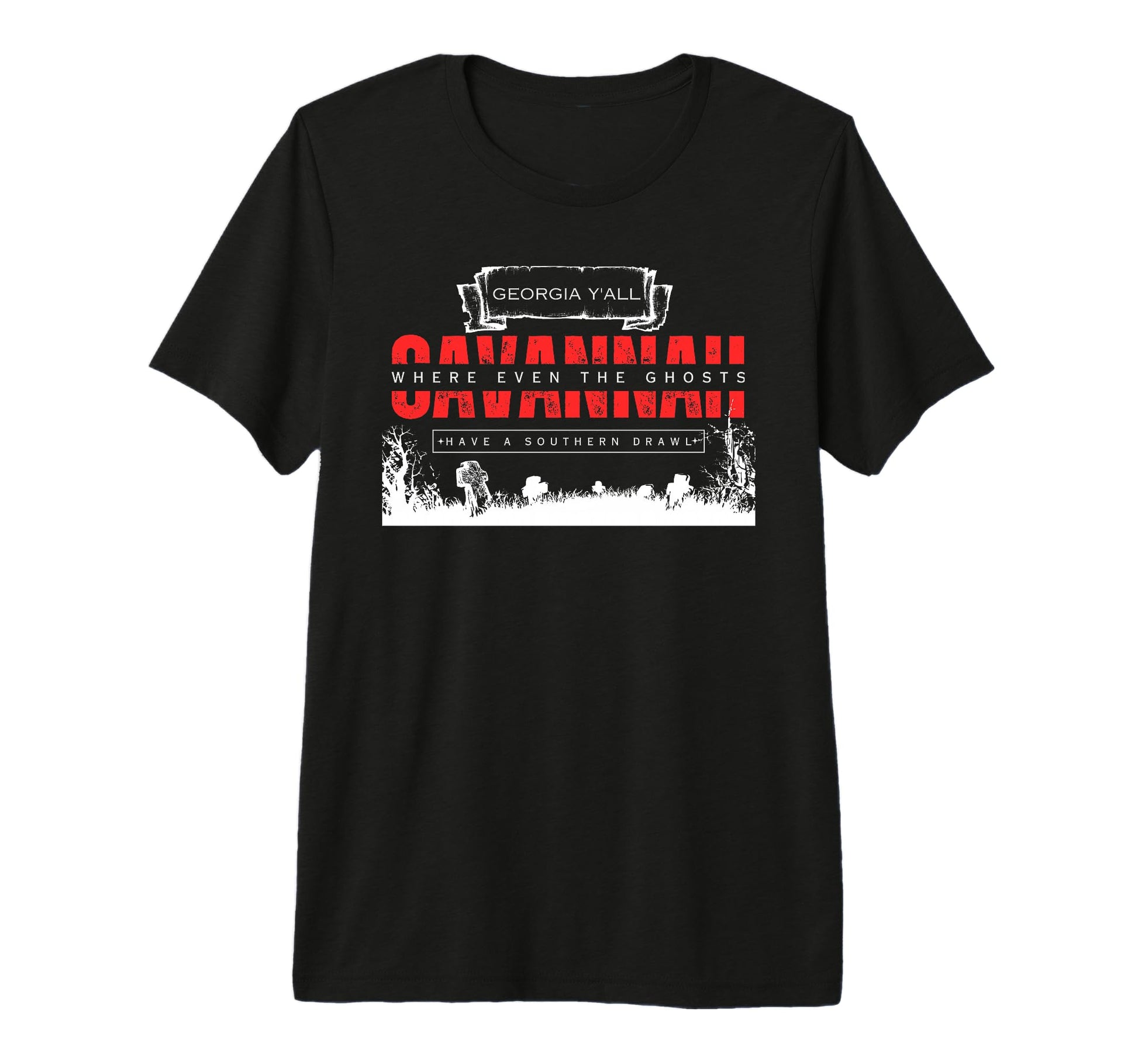 Savannah Georgia Funny Ghosts Tri Blend T-Shirt - Graphic Print Unisex - T-Shirt, Sweatshirt, Hoodie