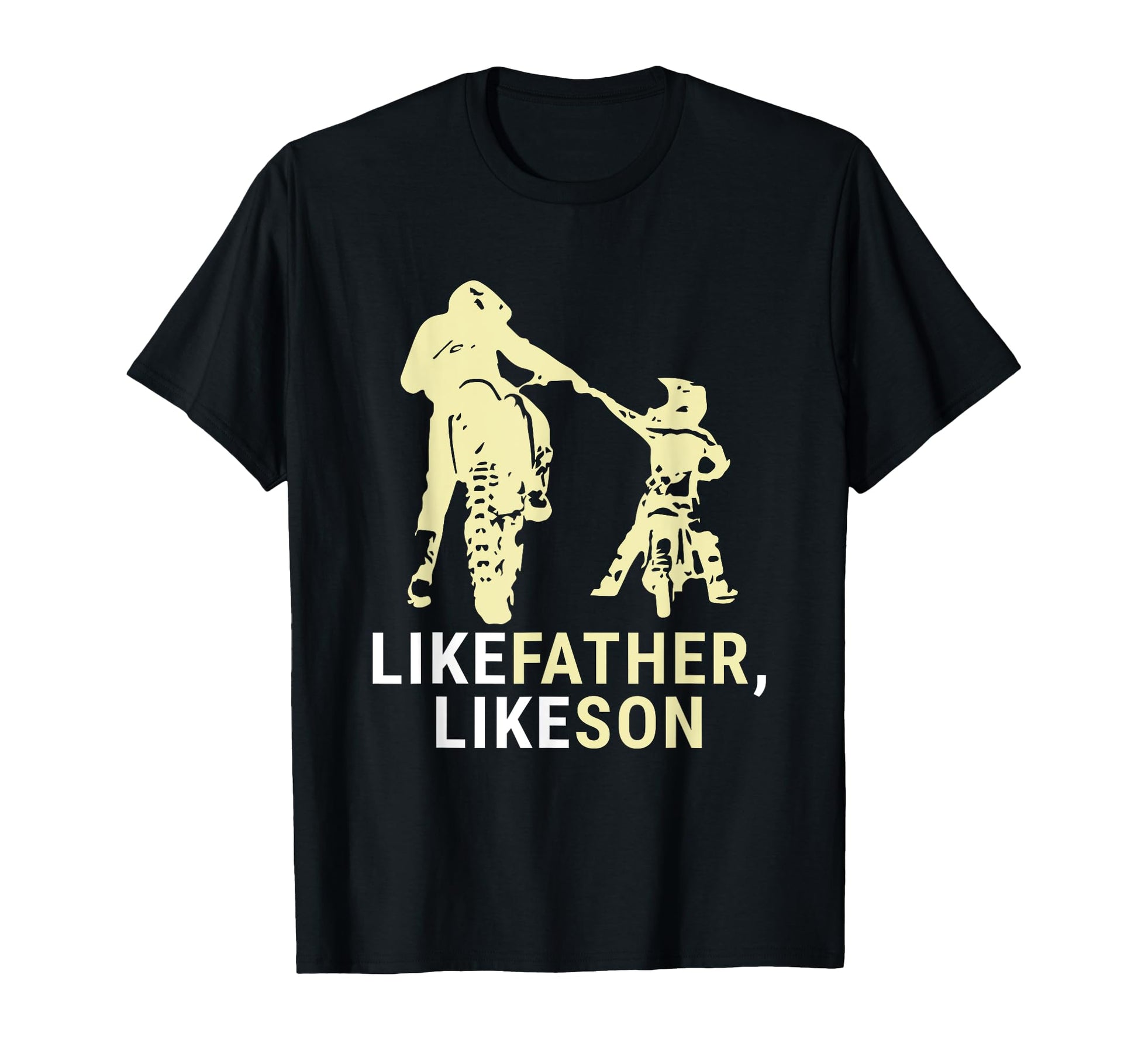 Dirt Biker Dad Father Son Bike T-Shirt - Custom Art Print Unisex - T-Shirt, Sweatshirt, Hoodie