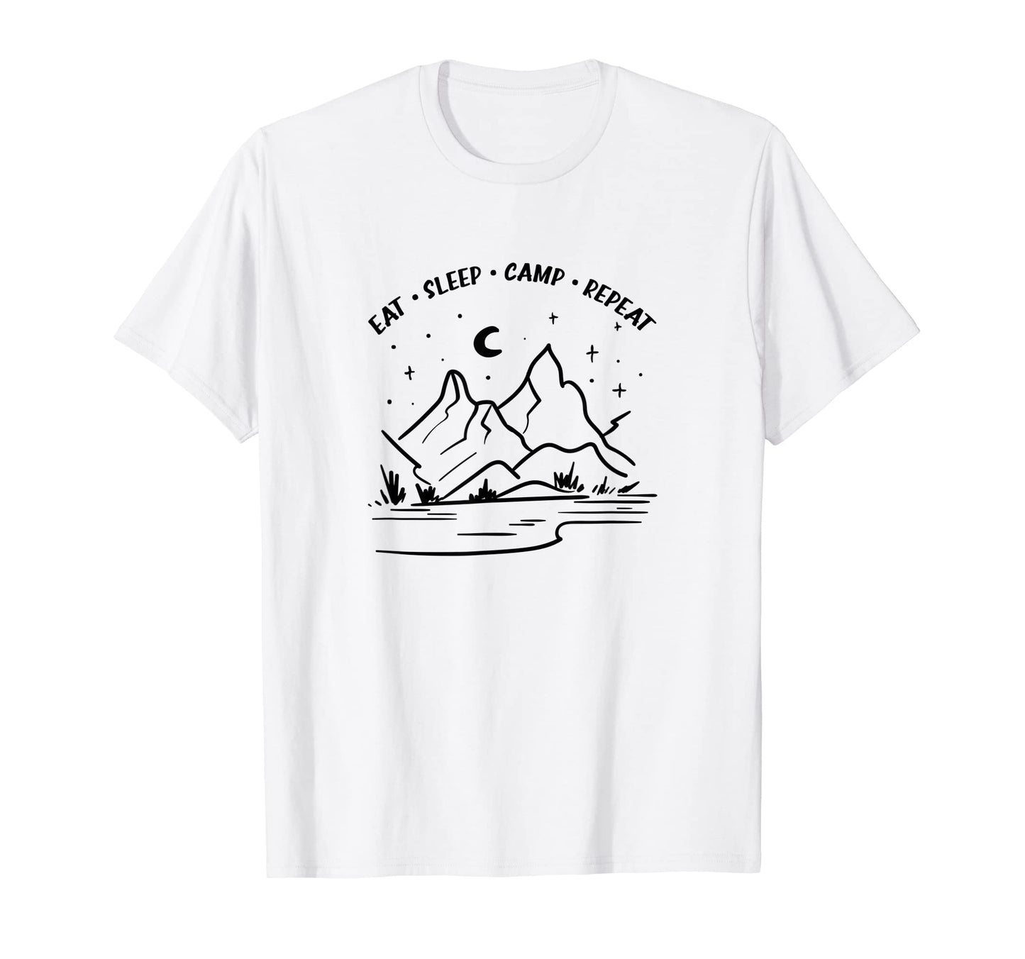 Eat Sleep Camping Repeat Nature Wildlife T-Shirt - Graphic Print for Adults - T-Shirt, Sweatshirt, Hoodie