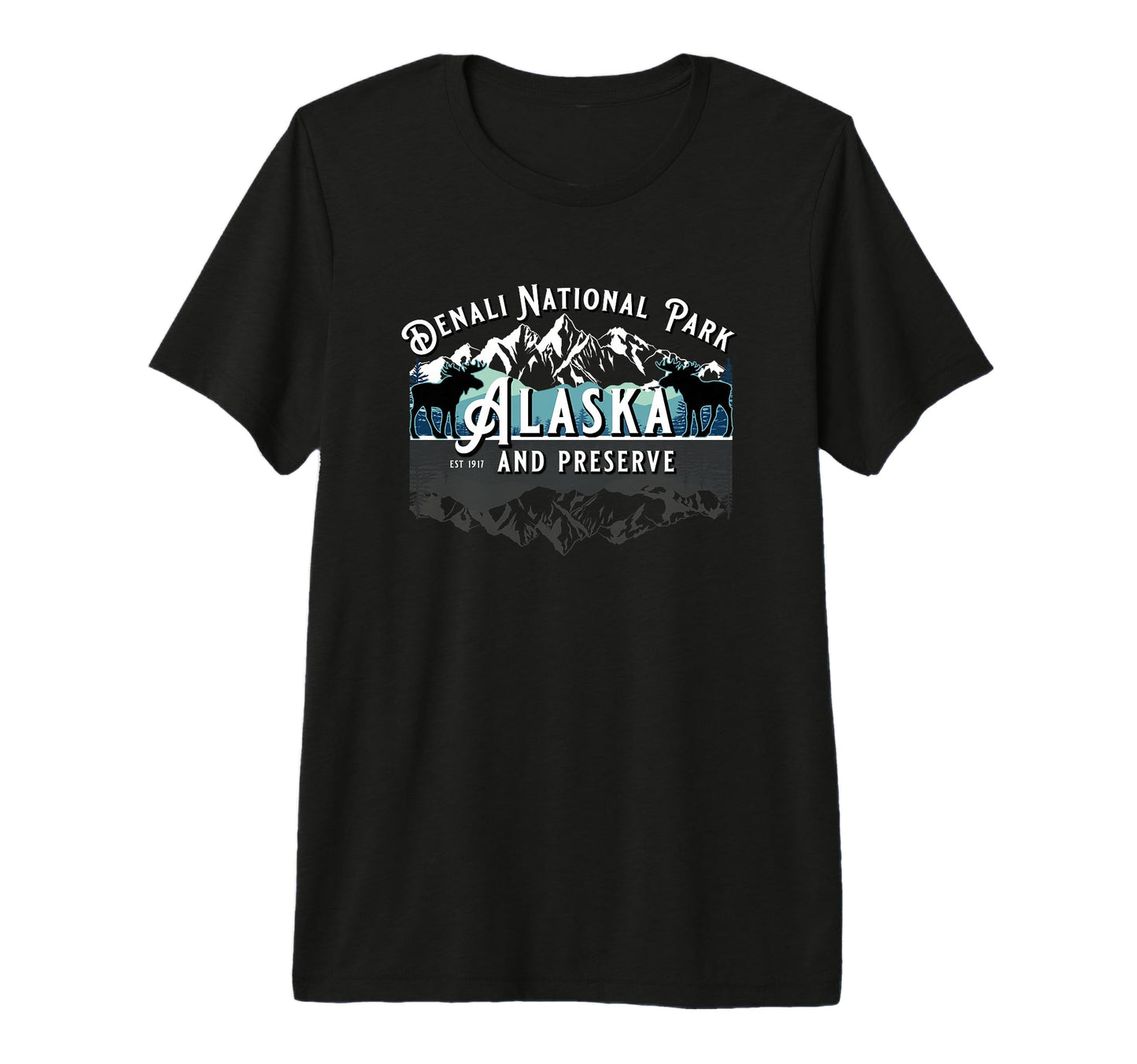 Denali National Park Alaska Usa Moose T-Shirt - Minimalist Print Unisex - T-Shirt, Sweatshirt, Hoodie