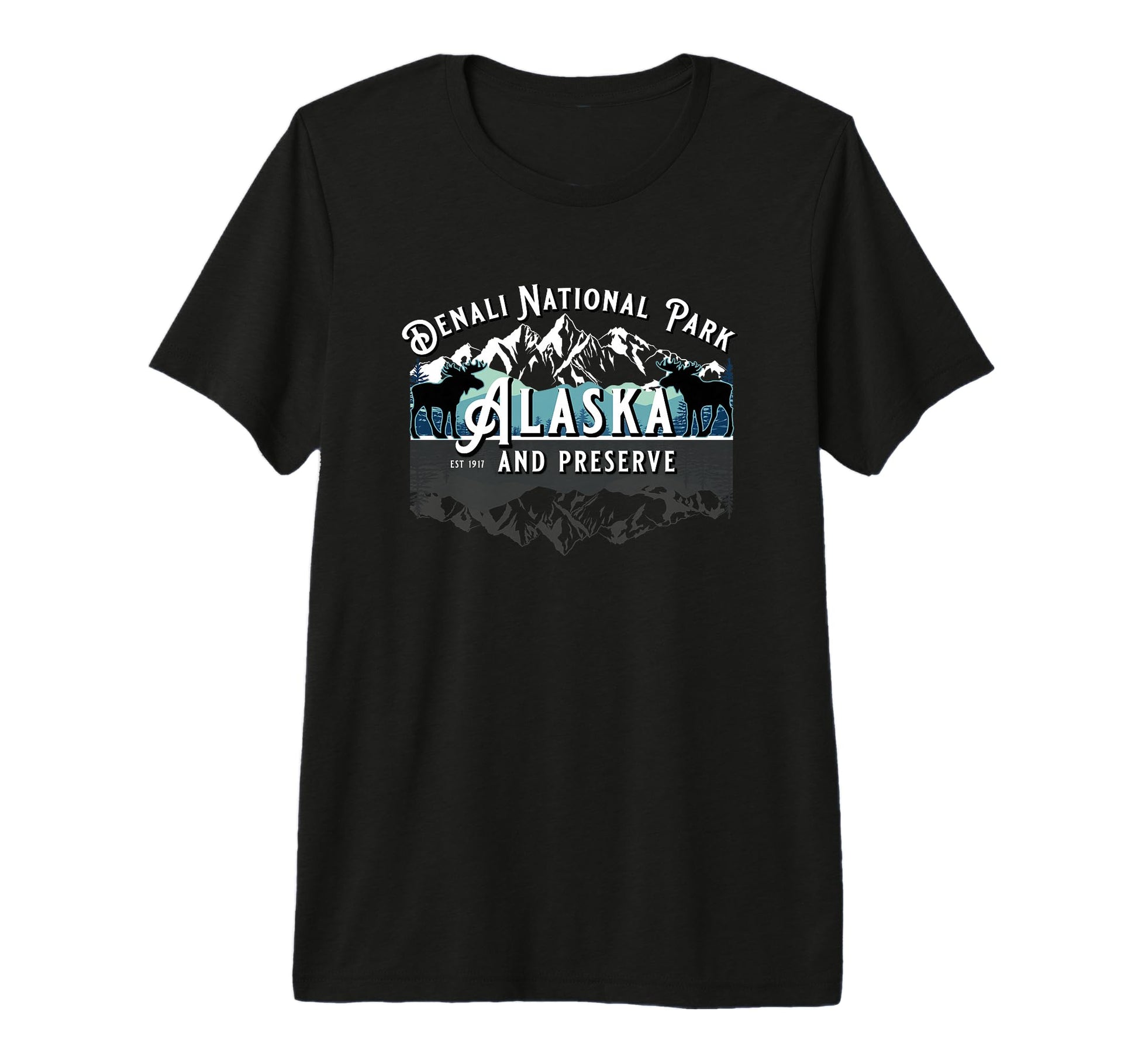 Denali National Park Alaska Usa Moose T-Shirt - Minimalist Print Unisex - T-Shirt, Sweatshirt, Hoodie