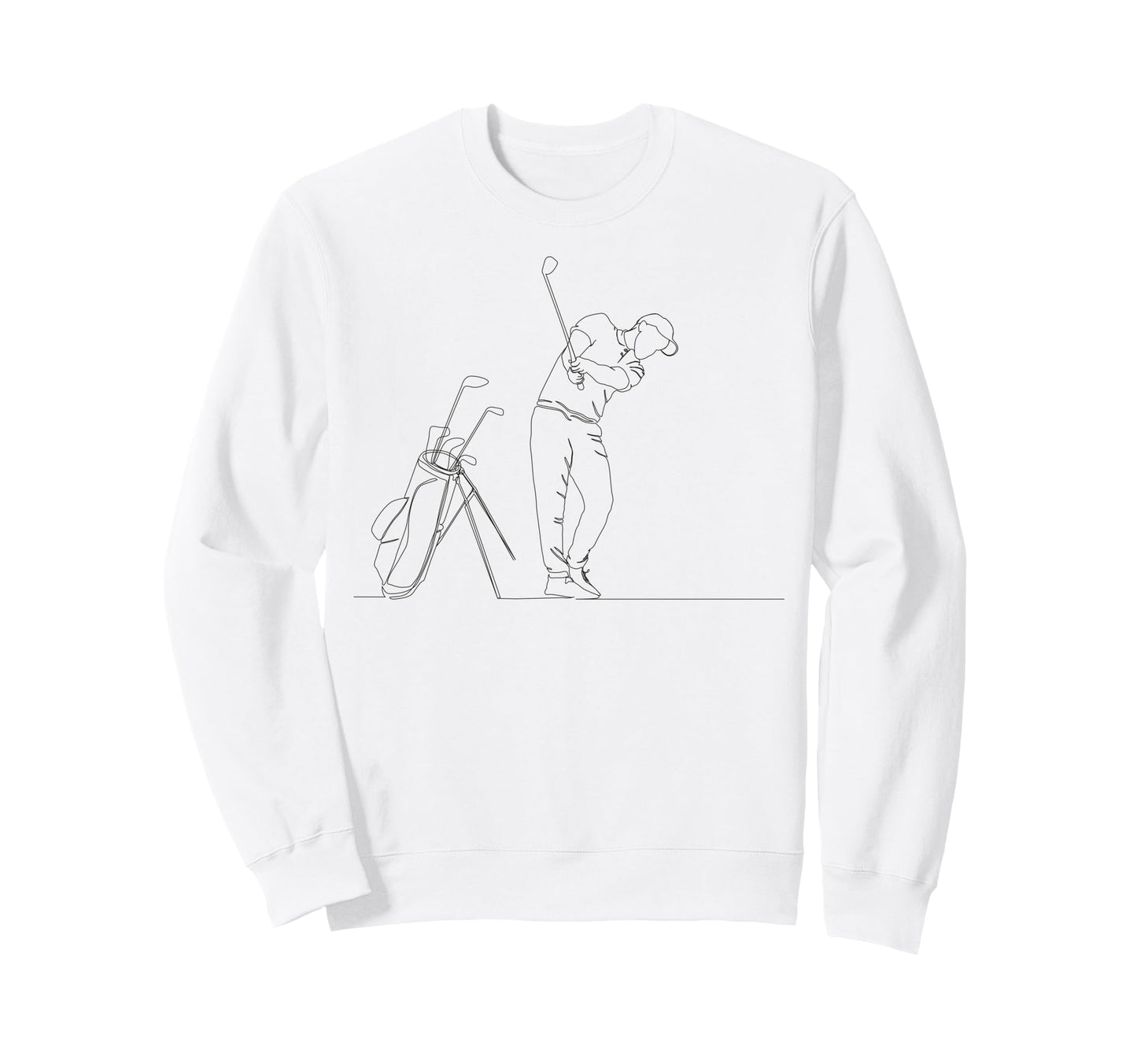 One Line Golf Players Vibes Golfer Sweatshirt - Unique Graphic Unisex - T-Shirt, Sweatshirt, Hoodie