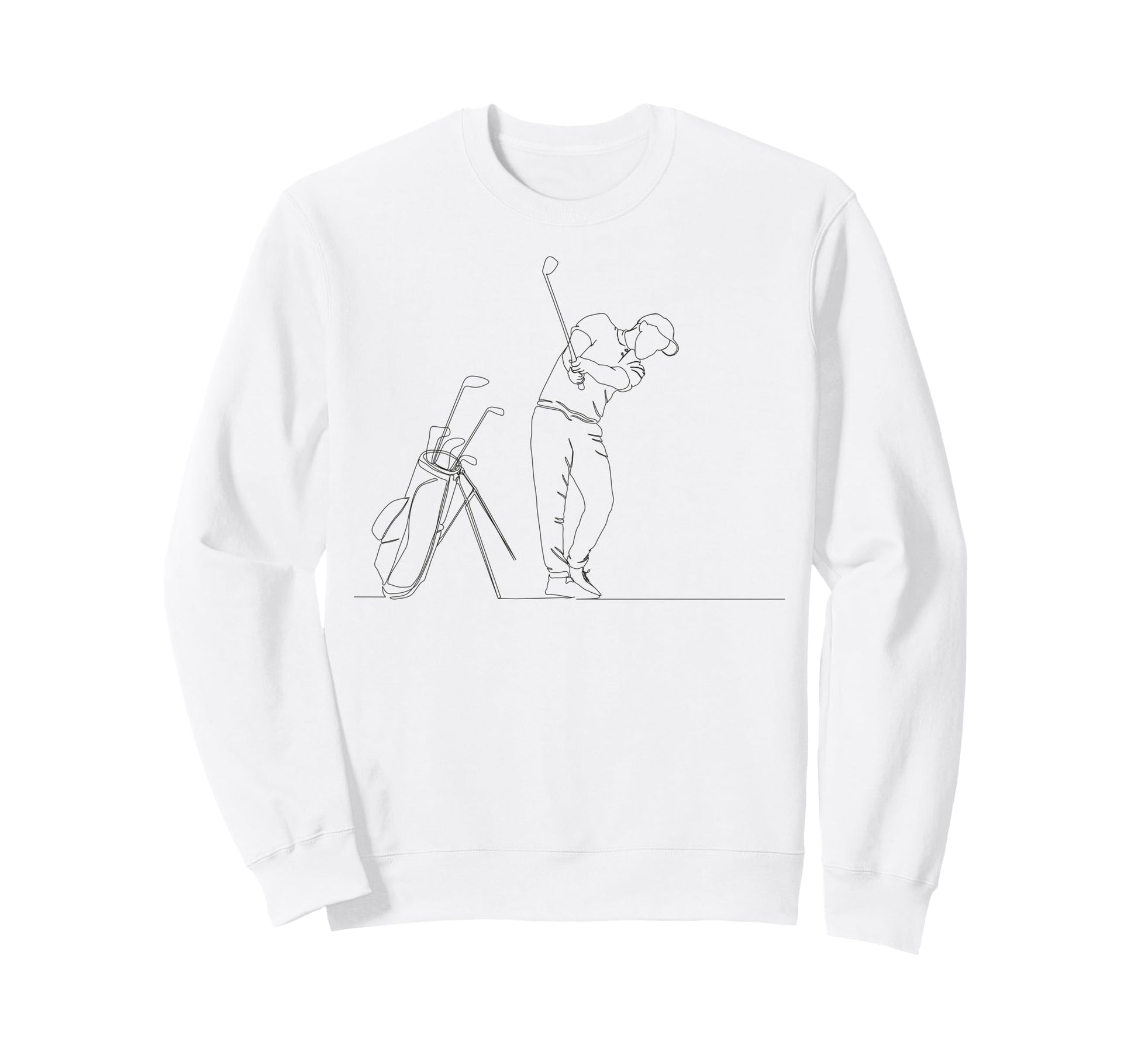 One Line Golf Players Vibes Golfer Sweatshirt - Unique Graphic Unisex - T-Shirt, Sweatshirt, Hoodie