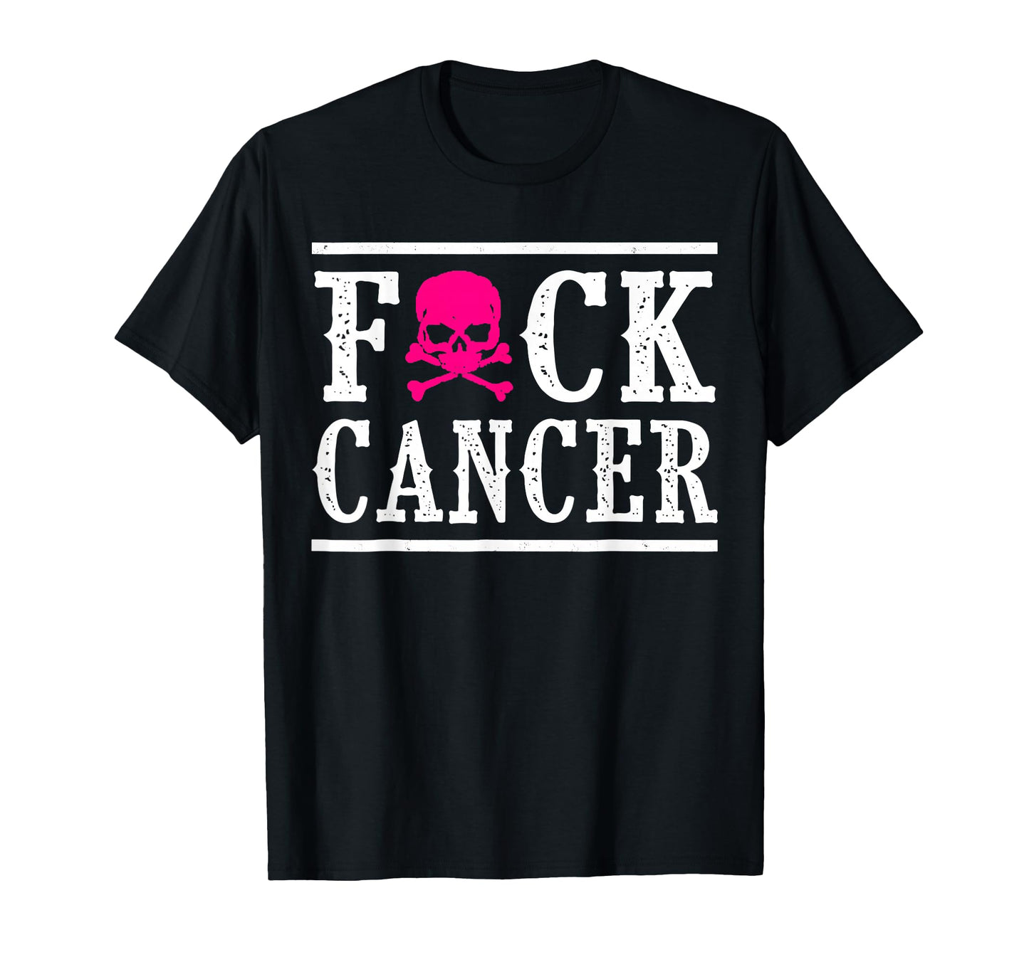 Fuck Cancer Skull And Crossbones T-Shirt - Minimalist Print Unisex - T-Shirt, Sweatshirt, Hoodie