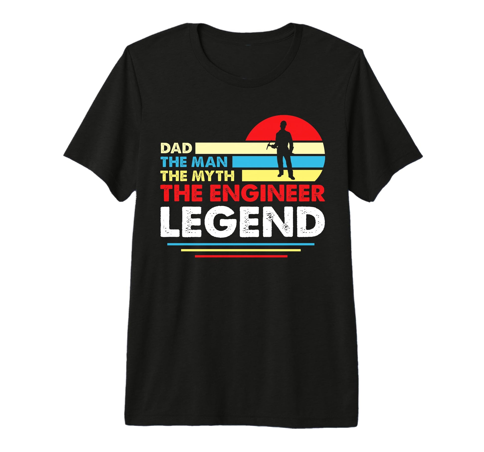 Dad Myth Engineer Legend Tri Blend T-Shirt - Fun Novelty Design for Adults - T-Shirt, Sweatshirt, Hoodie