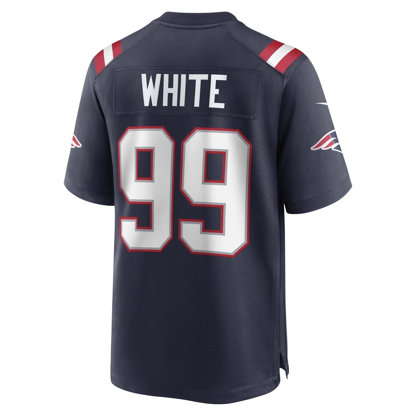 Keion White New England Patriots Game Jersey - Navy football jersey product view 3